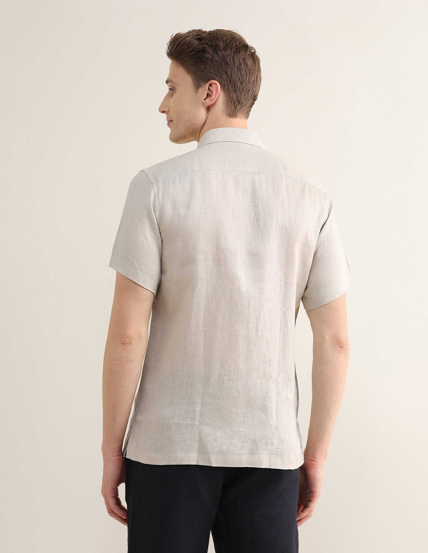Solid Regular Fit Shirt Beige - U.S. Polo Assn. India | Large