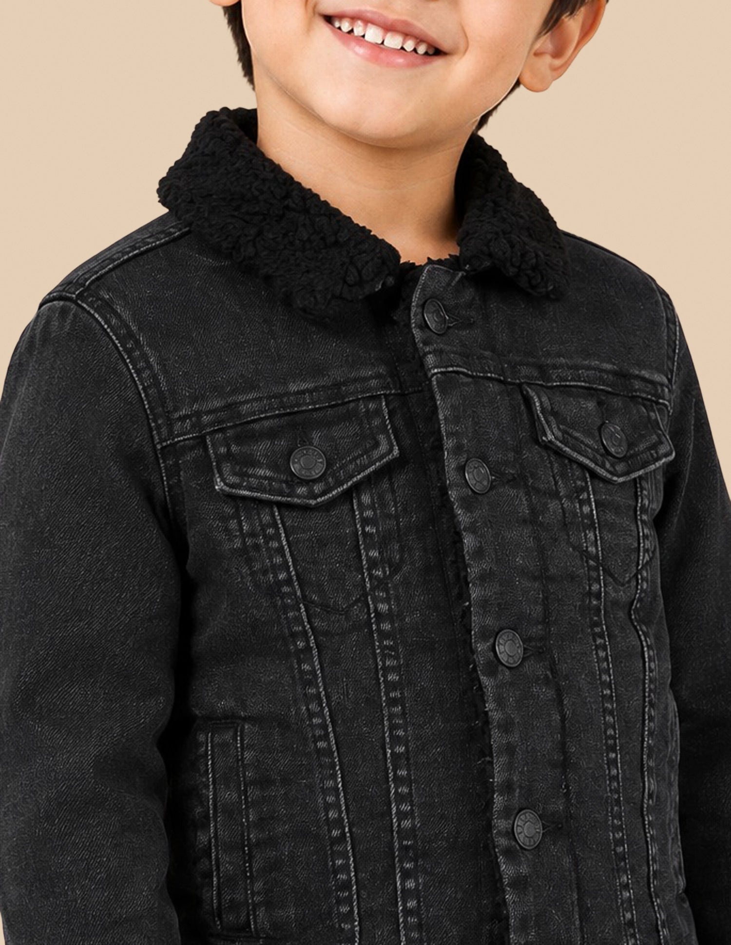 Solid Regular Fit Denim Jacket Black - U.S. Polo Assn. India | Large