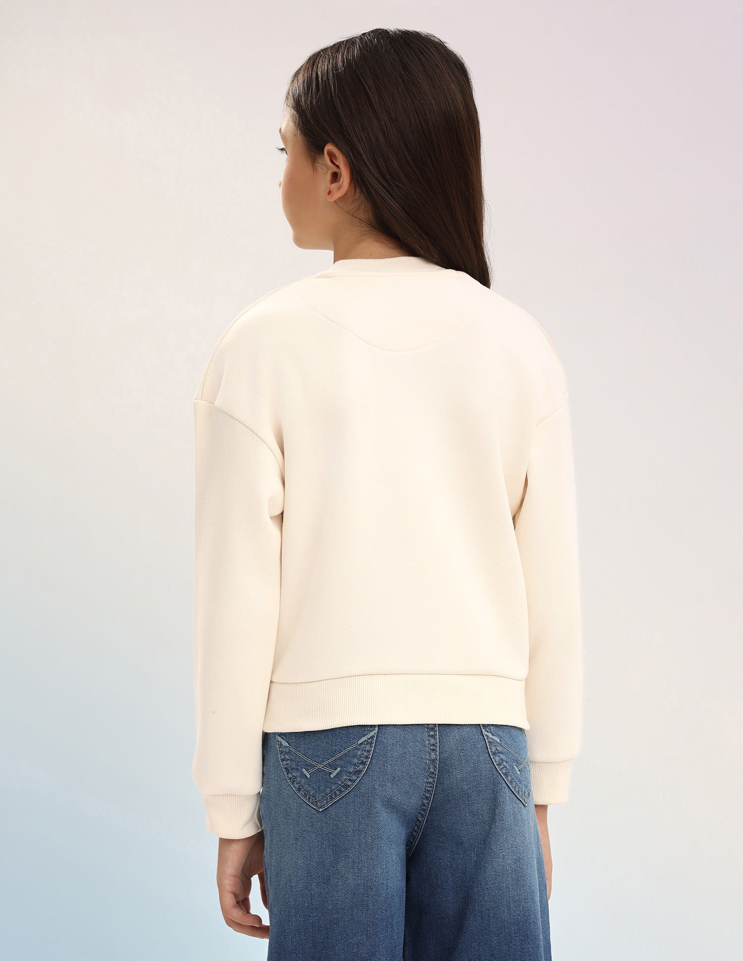 Brand Embellished Regular Fit Sweatshirt Beige - U.S. POLO ASSN. | Large