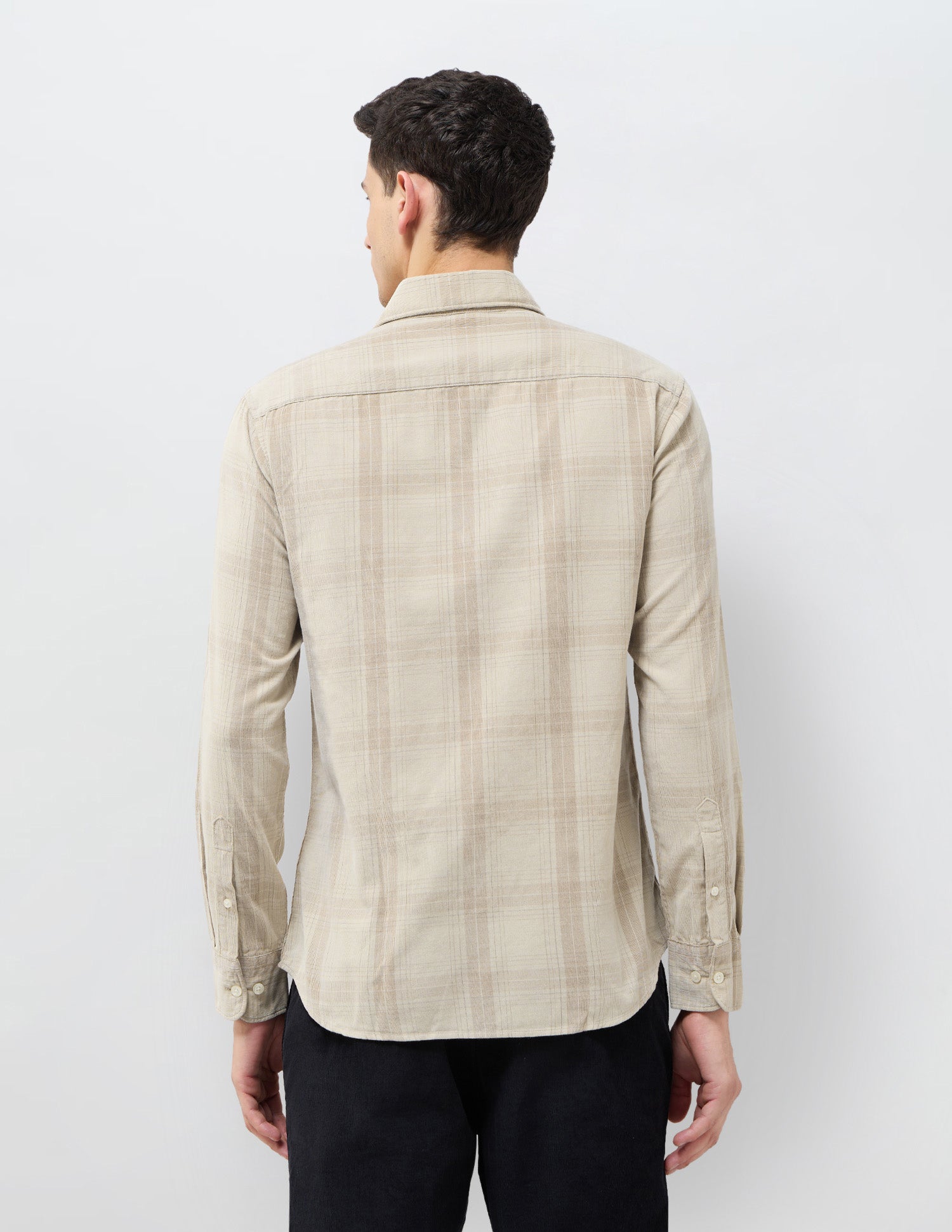 Corduroy Grid Tattersall Checked Shirt Khaki - U.S. POLO ASSN. | Large