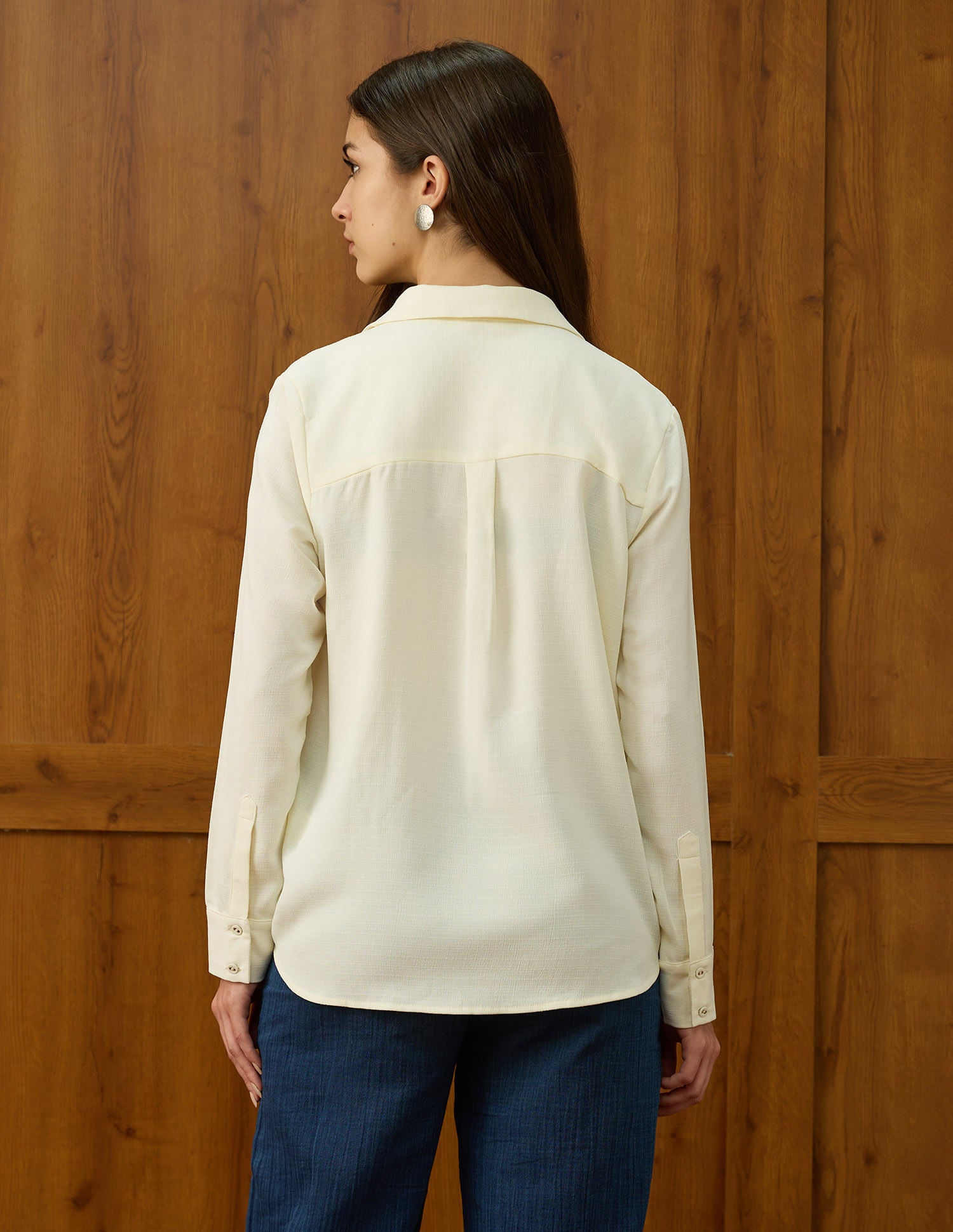 Textured Regular Fit Shirt White - U.S. POLO ASSN. | Large