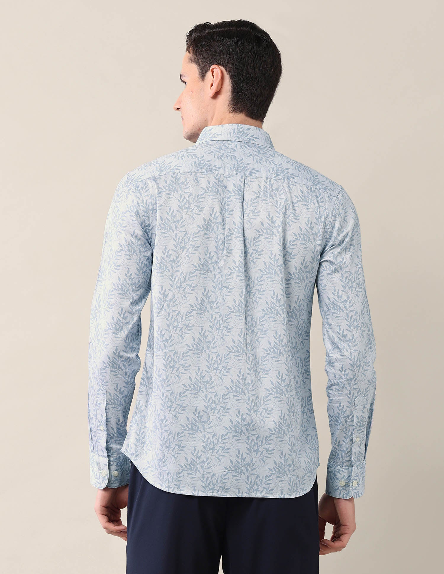 All-Over Printed Tailored Fit Shirt Light Blue - U.S. POLO ASSN. | Large