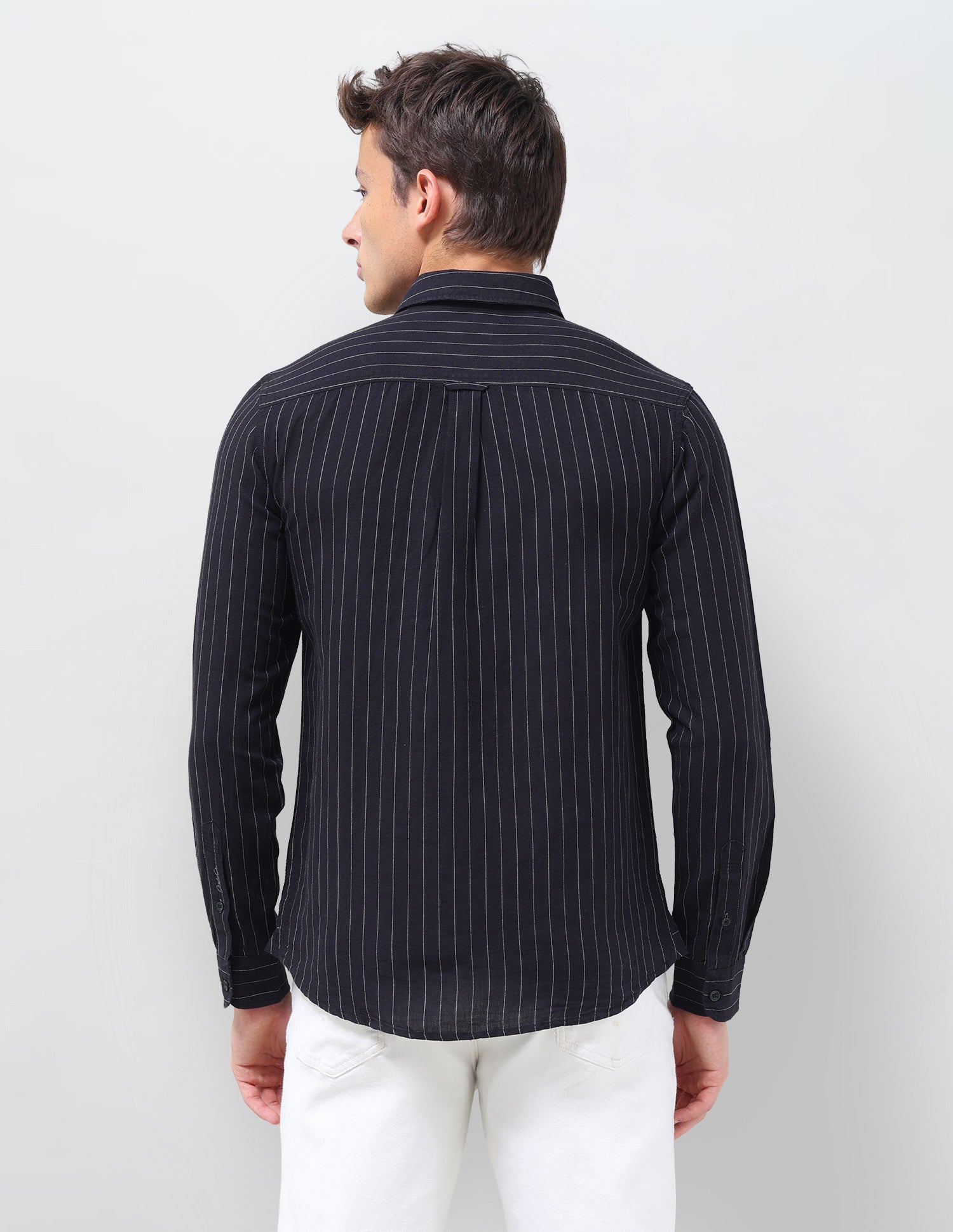 Vertical Striped Regular Fit Shirt Black - U.S. Polo Assn. India | Large
