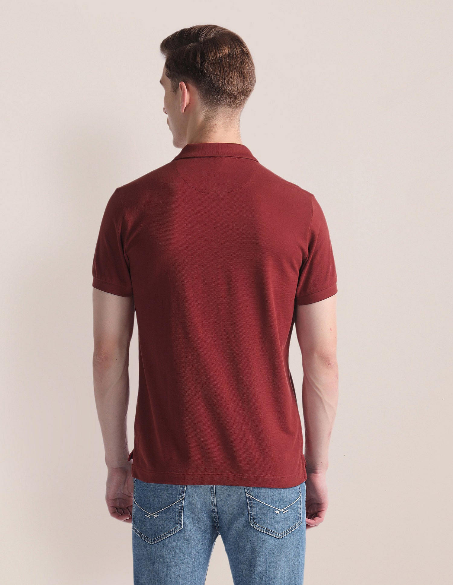 Brand Embroidered Slim Polo Shirt Maroon - U.S. Polo Assn. India | Large