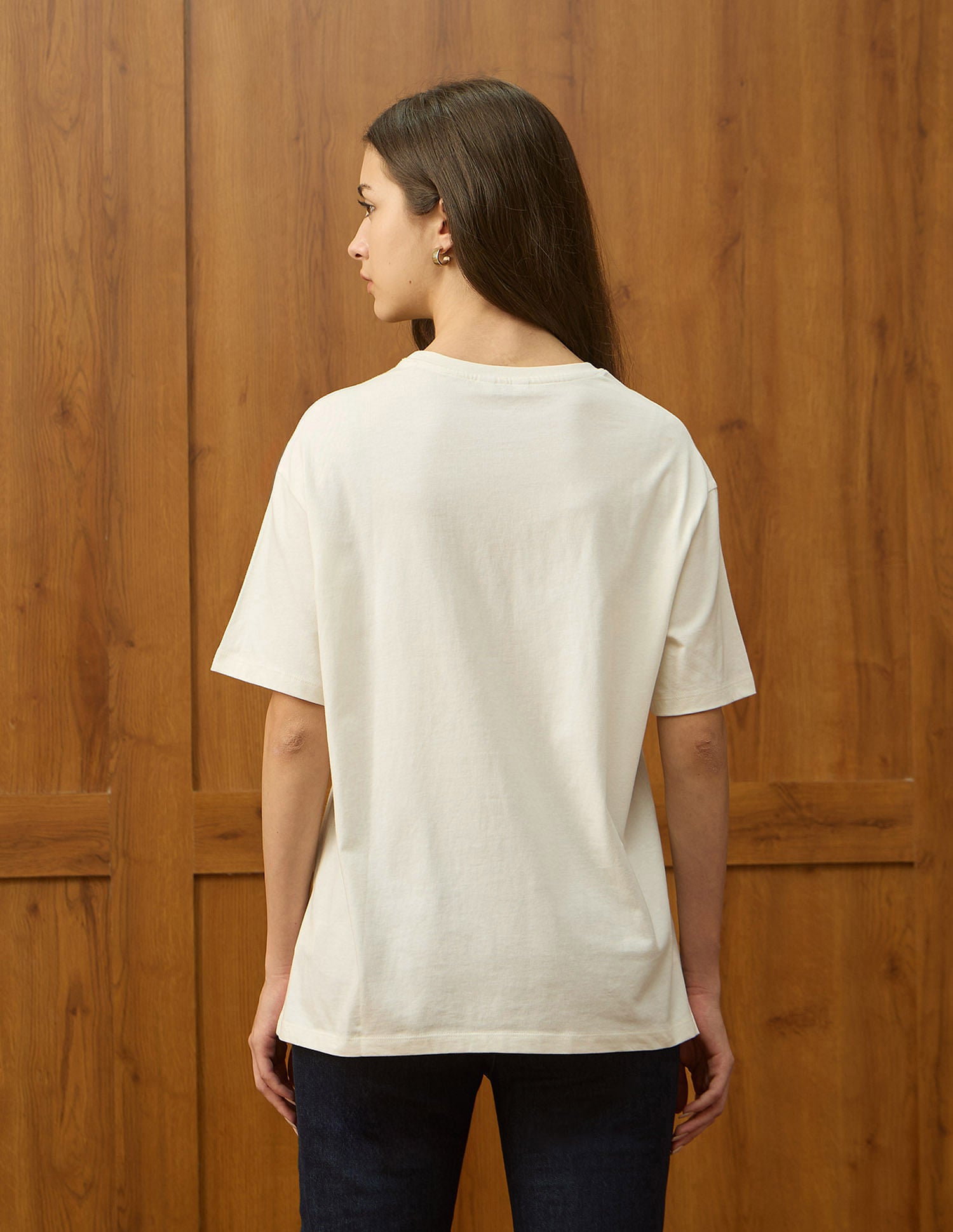 Oversized Fit Brand Printed T-Shirt Off White - U.S. POLO ASSN. | Large