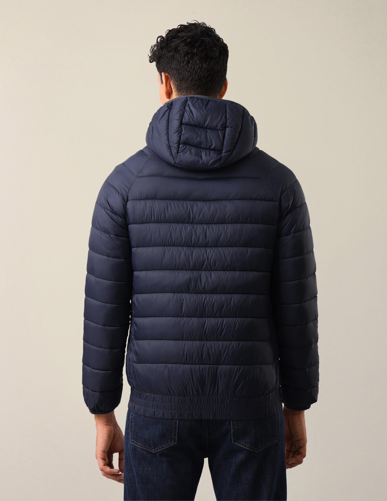 Solid Regular Fit Puffer Jacket Navy - U.S. Polo Assn. India | Large