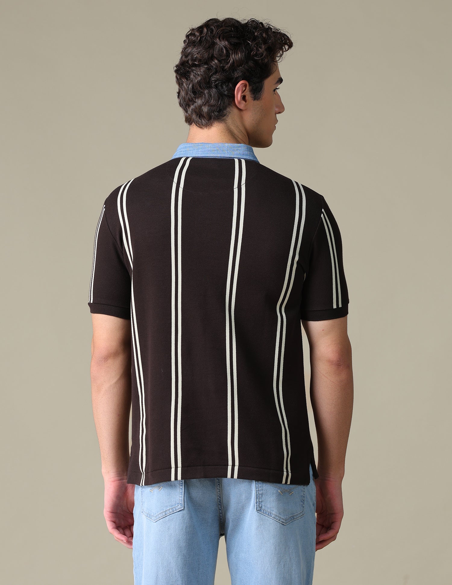 Graphic Printed Slim Fit Polo Shirt Dark Brown - U.S. Polo Assn. India | Large