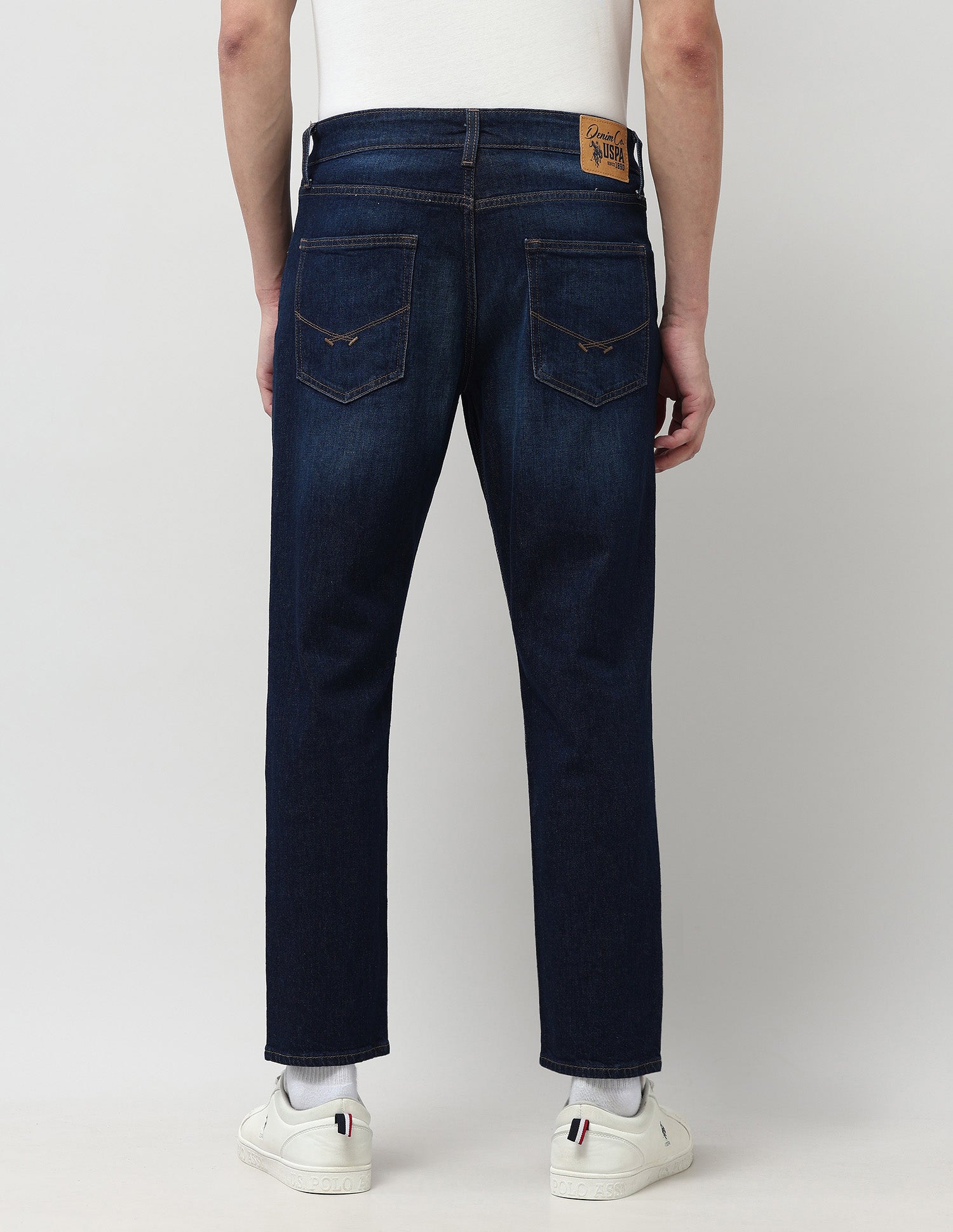 Cole Comfort Cropped Fit Blue Jeans Dark Wash - U.S. POLO ASSN. | Large