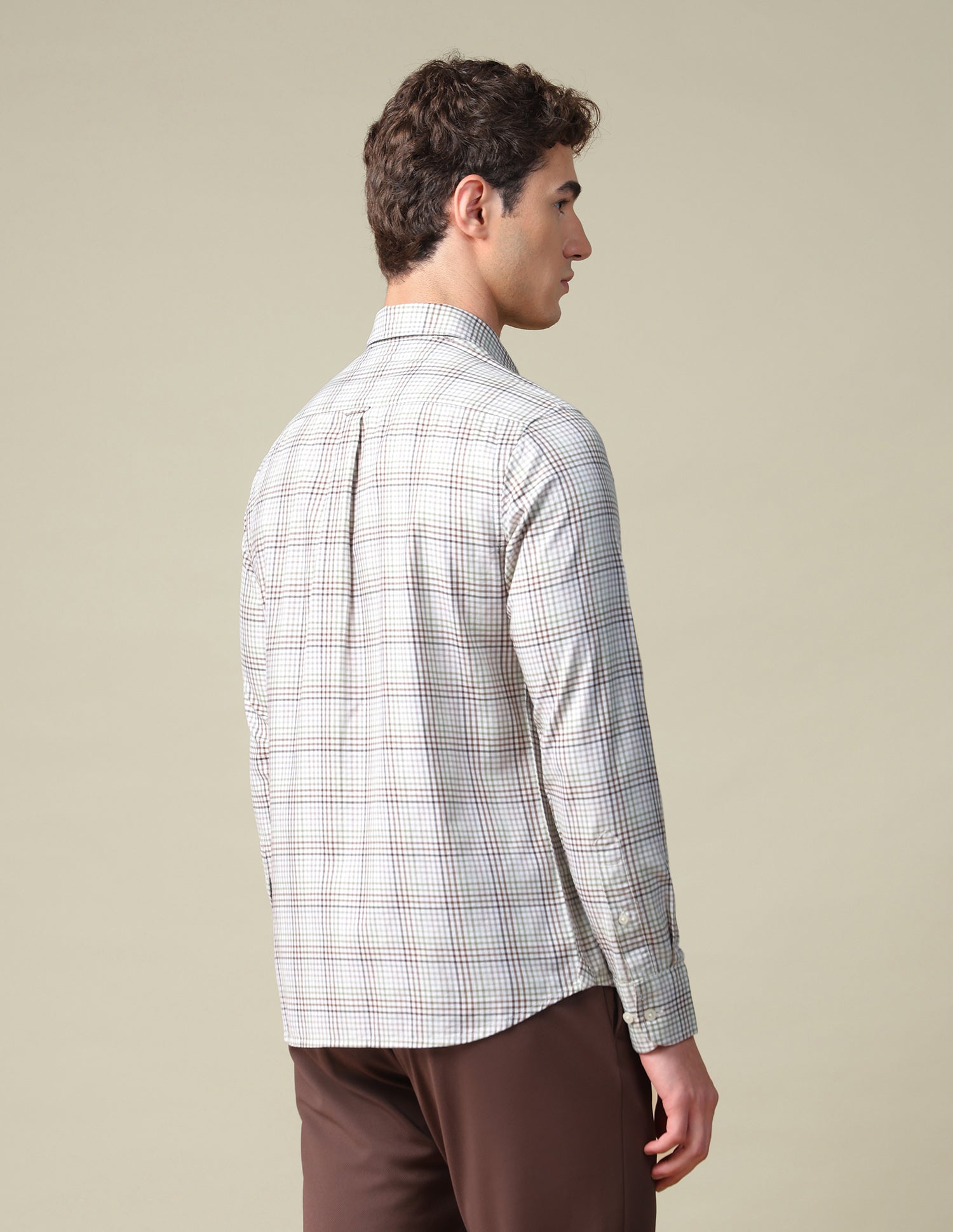 Twill Tailored Fit Shirt Brown - U.S. Polo Assn. India | Large