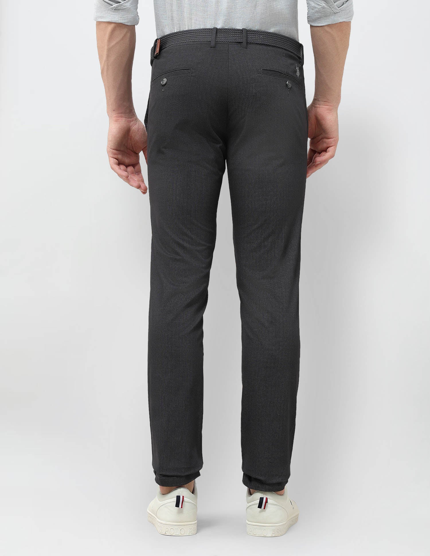 Denver Slim Fit Satin Trousers Charcoal - U.S. POLO ASSN. | Large