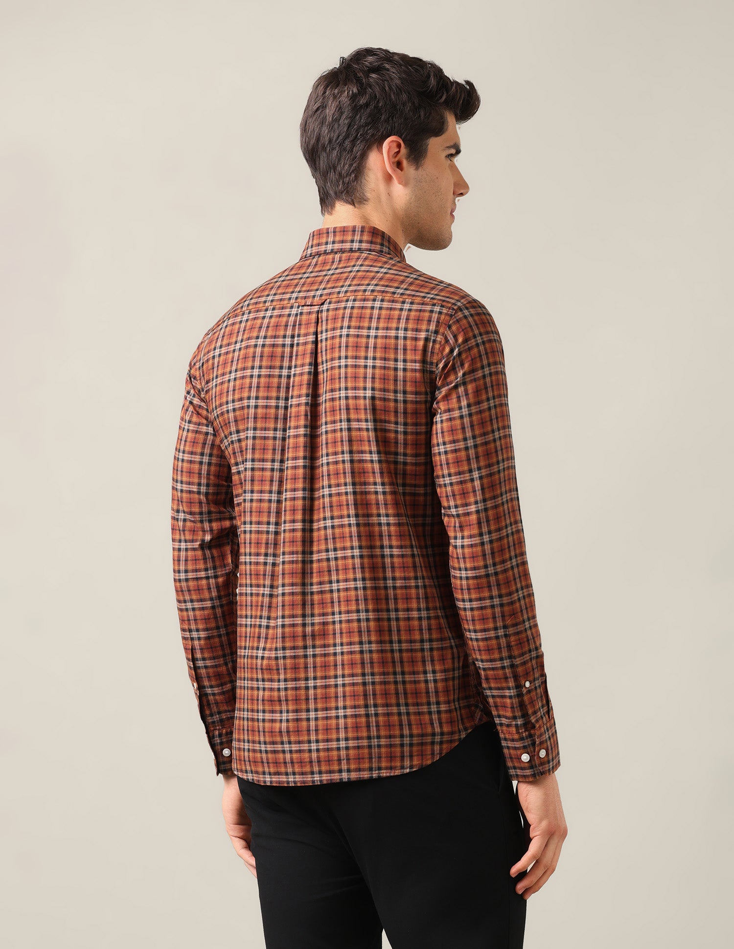 Plaid Tailored Fit Shirt Rust - U.S. Polo Assn. India | Large