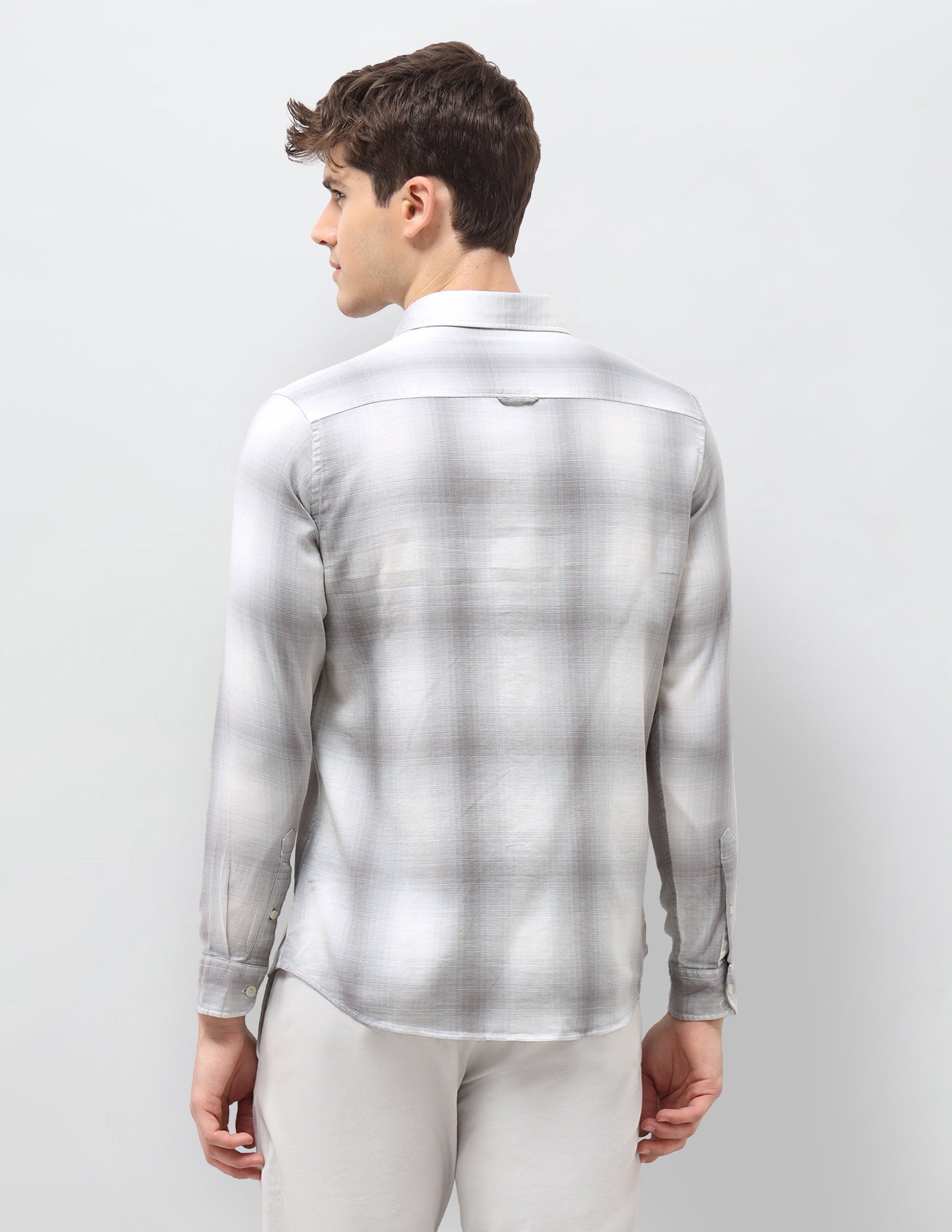 Tartan Checked Dobby Shirt Light Grey - U.S. Polo Assn. India | Large