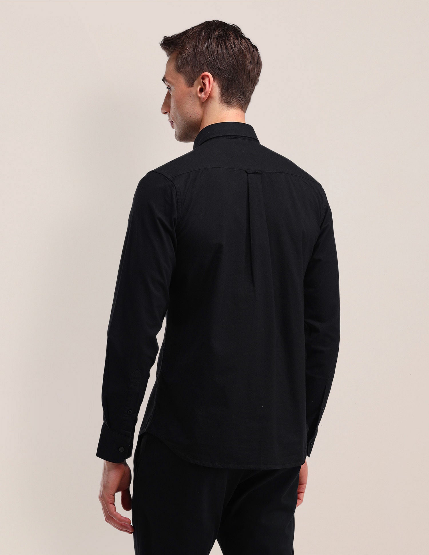 Tailored Fit Solid Shirt Black - U.S. Polo Assn. India | Large