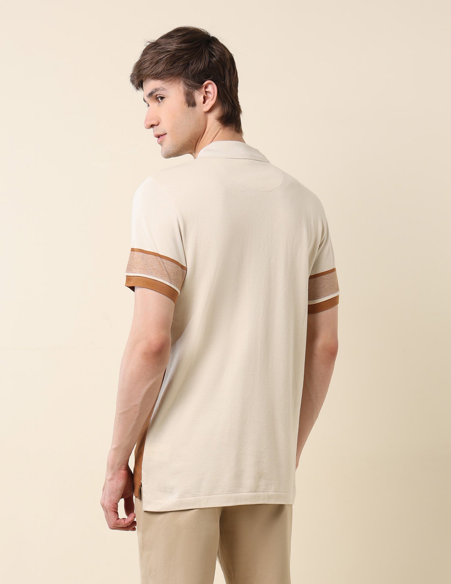 Colourblocked Classic Polo Shirt Beige - U.S. POLO ASSN. | Large