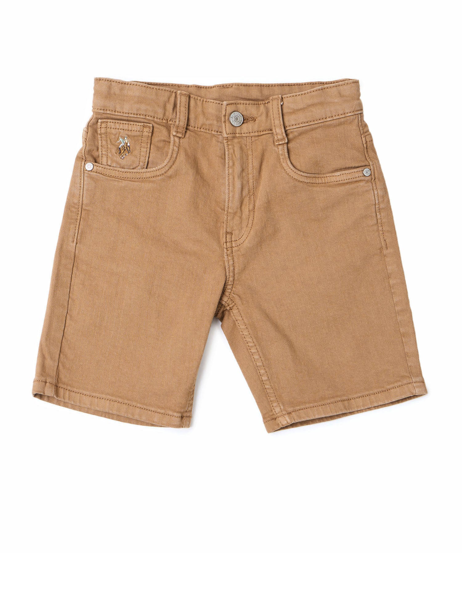 Boys Regular Fit Denim Shorts Brown - U.S. POLO ASSN. | Large