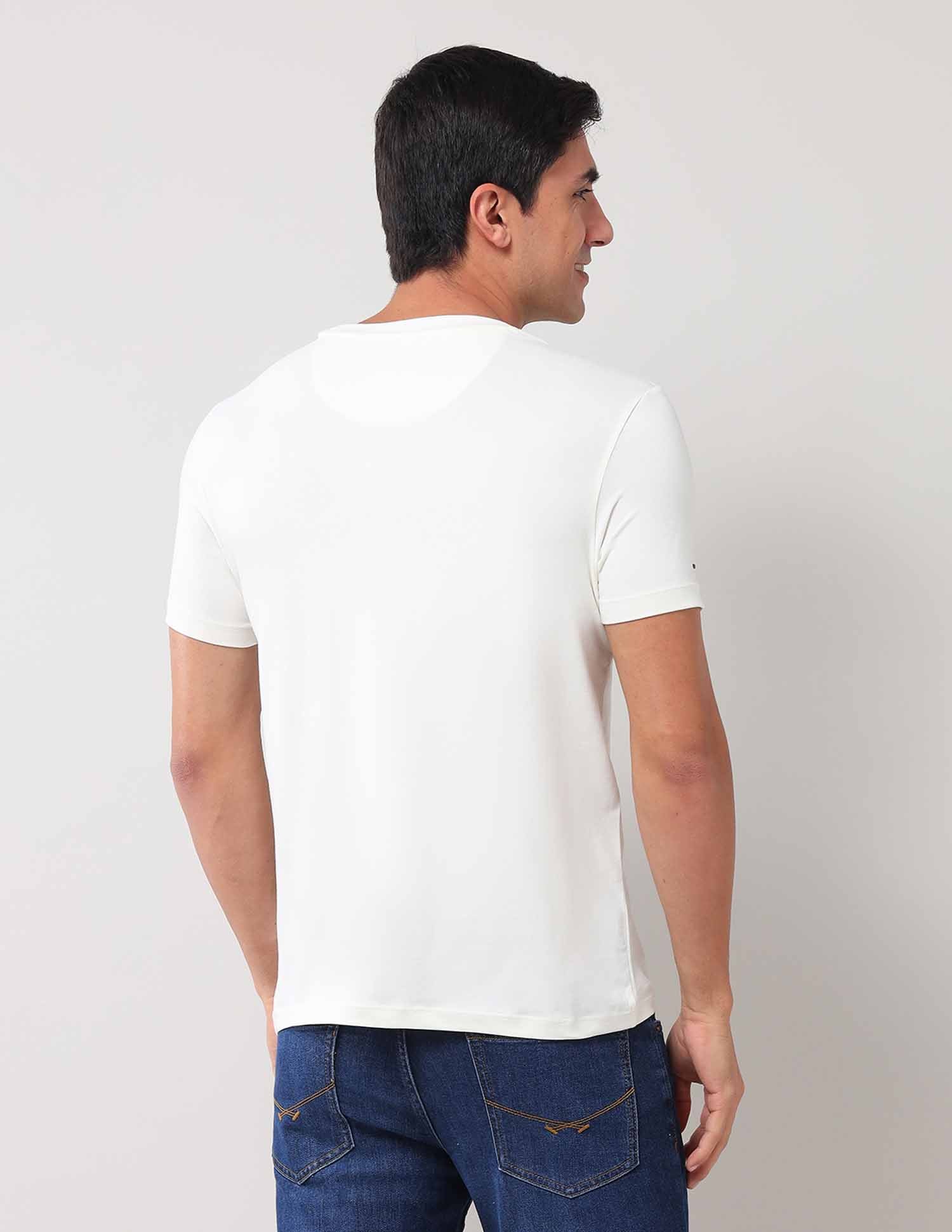 Brand Printed Muscle Fit T-Shirt Ivory - U.S. POLO ASSN. | Large