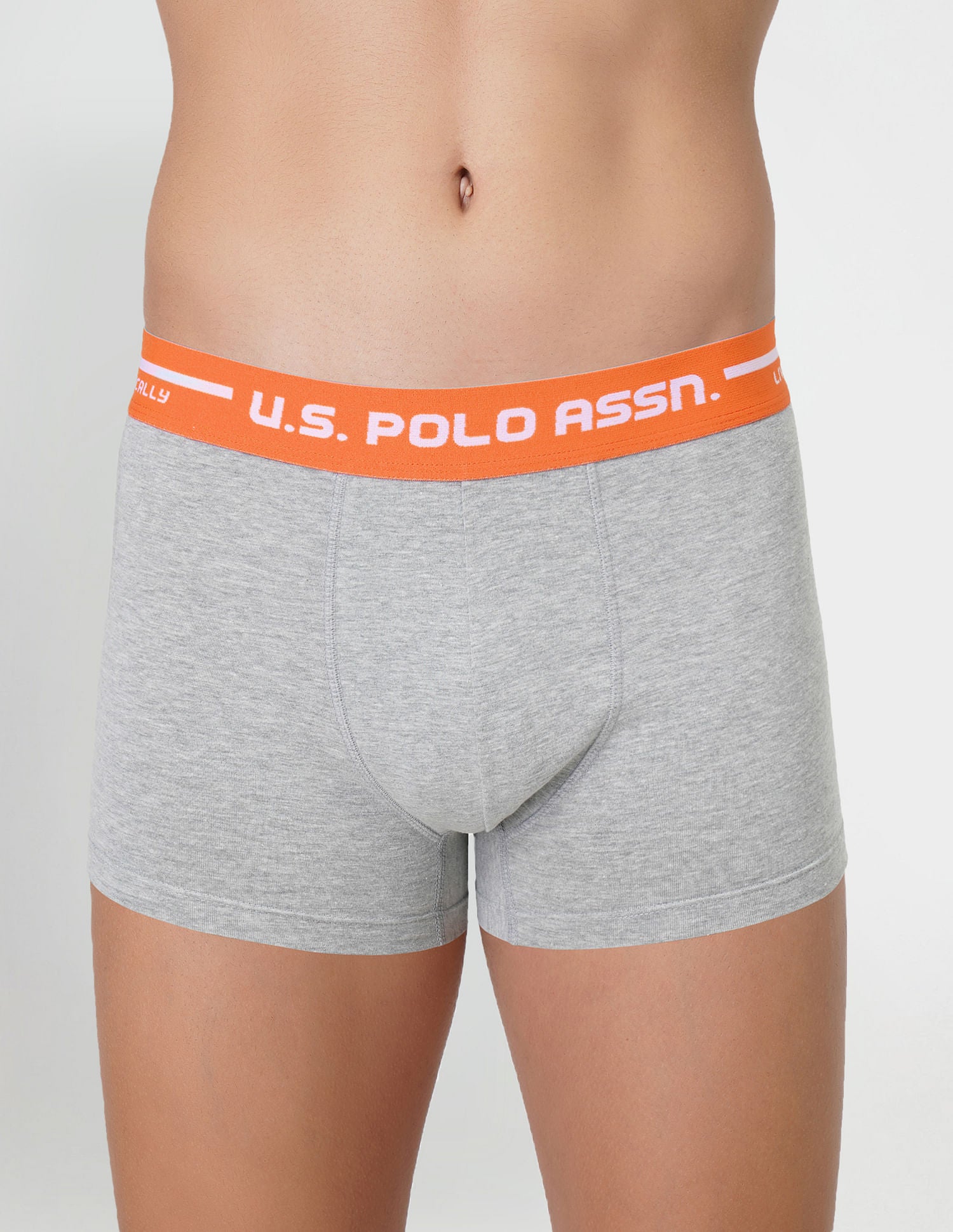 Logo Waistband Cotton Stretch IYAI Trunks - Pack Of 2 Navy and Grey - U.S. POLO ASSN. | Large