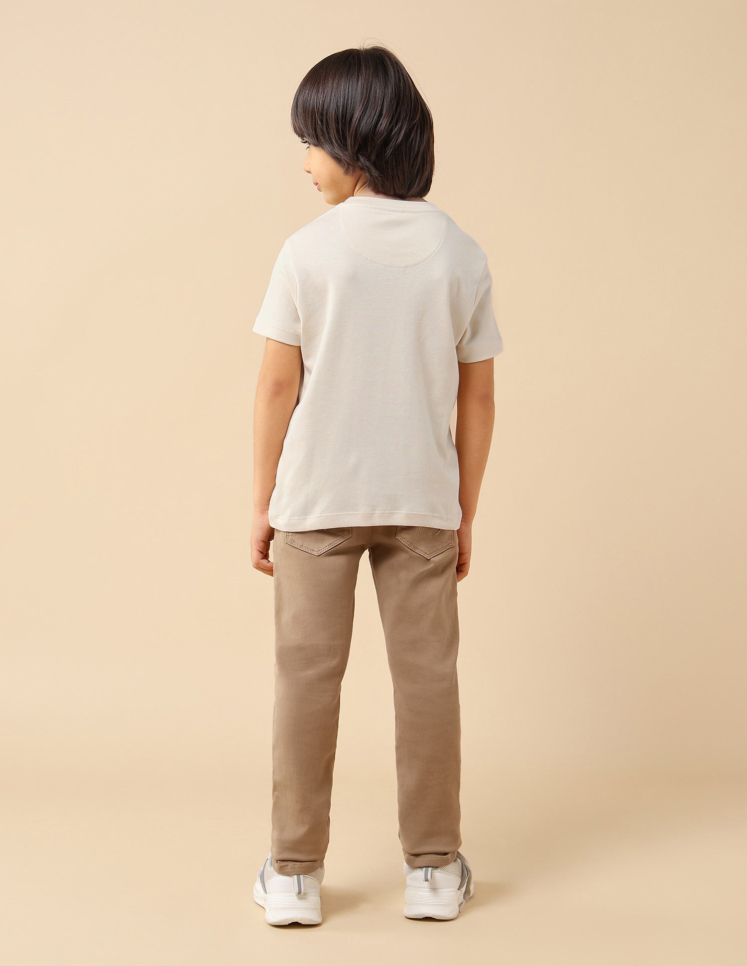 Boys Graphic Brand Embossed Regular Fit T-Shirt Off White - U.S. POLO ASSN. | Large