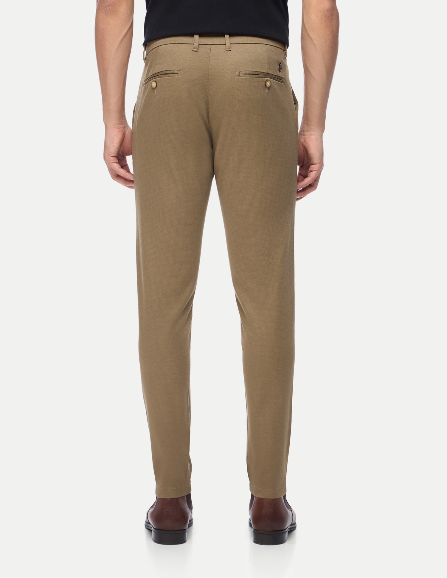 Austin Trim Regular Fit Satin Trousers Khaki - U.S. Polo Assn. India | Large