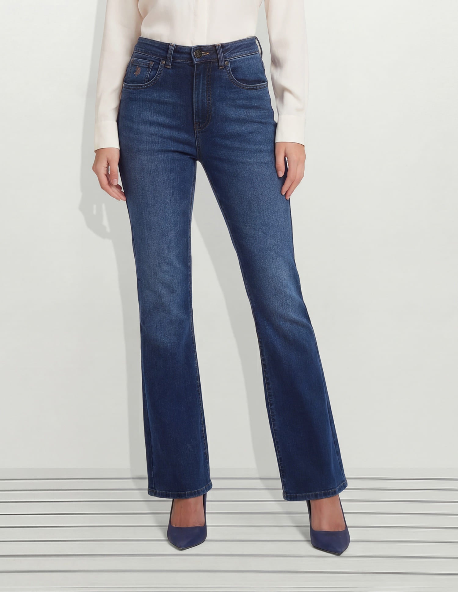 High Rise Skinny Bootcut Jeans Blue - U.S. Polo Assn. India | Large