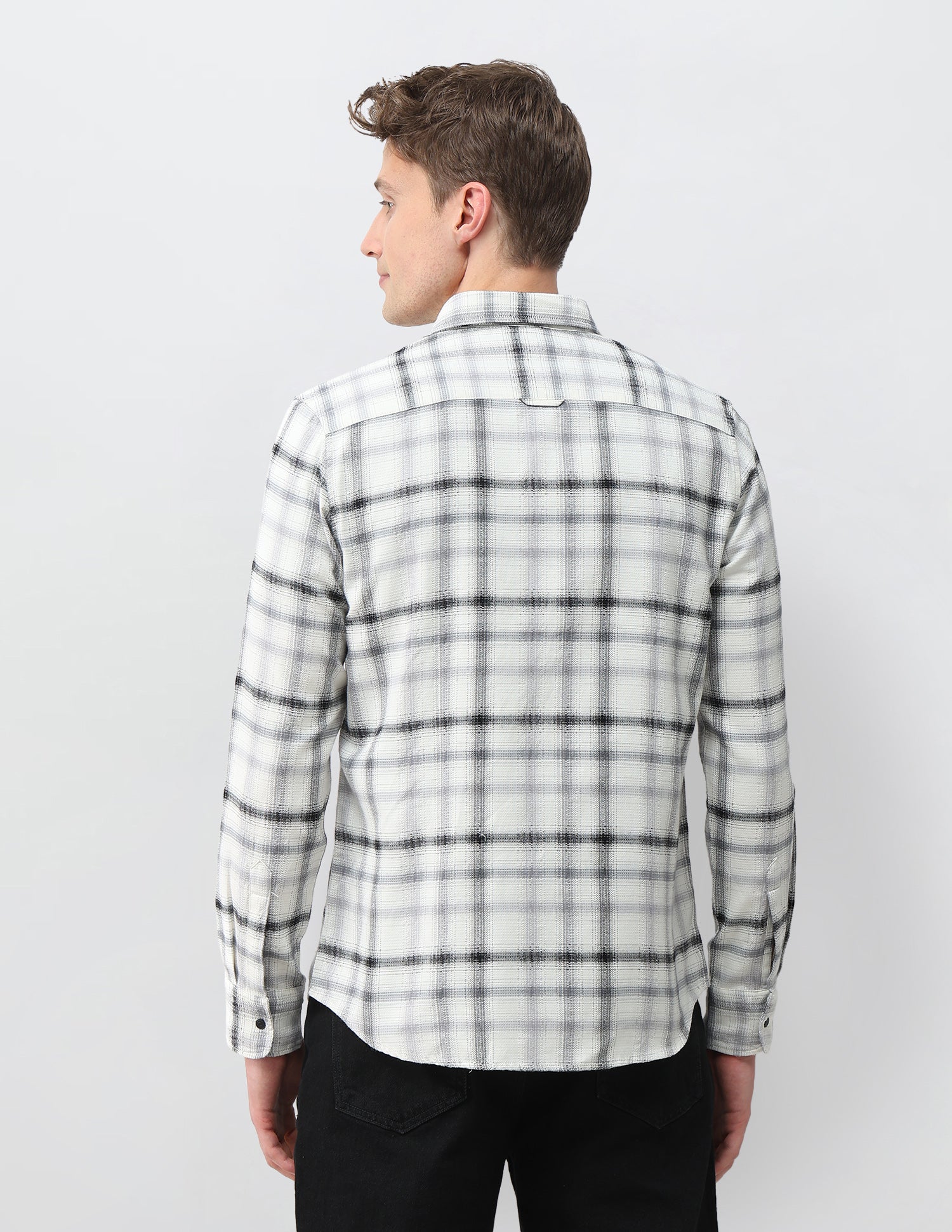 Tartan Checked Comfort Fit Shirt Off White - U.S. Polo Assn. India | Large