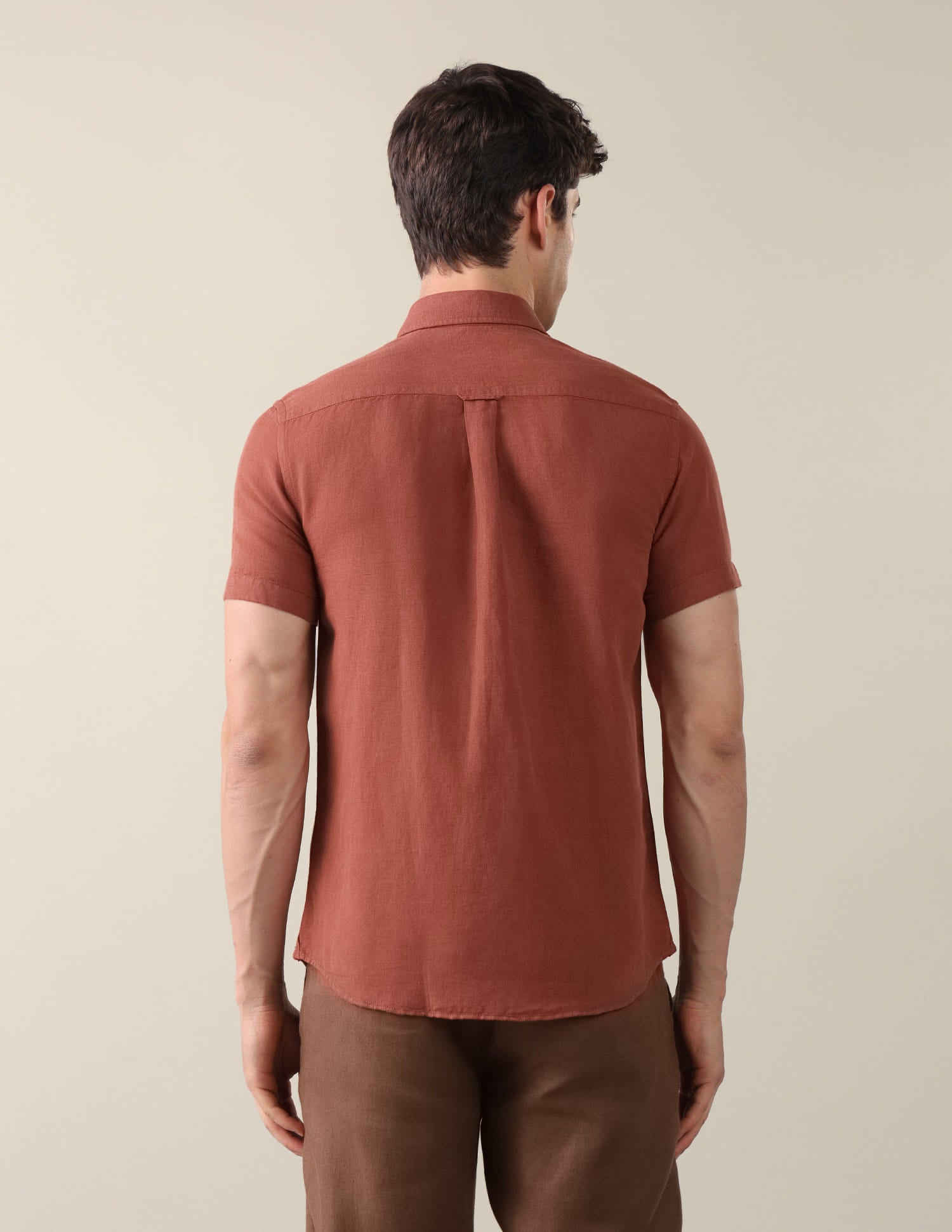 Solid Regular Fit Shirt Brown - U.S. Polo Assn. India | Large