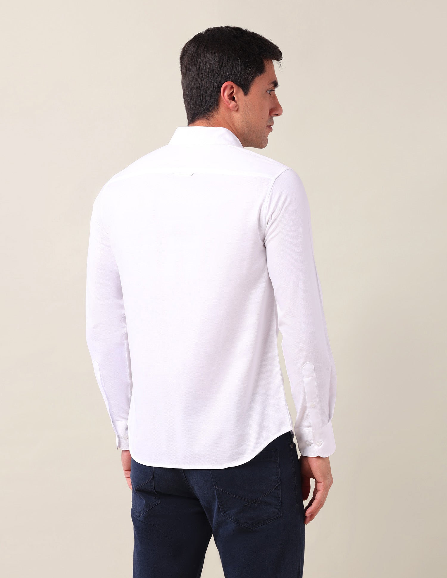Solid Dobby Shirt White - U.S. Polo Assn. India | Large