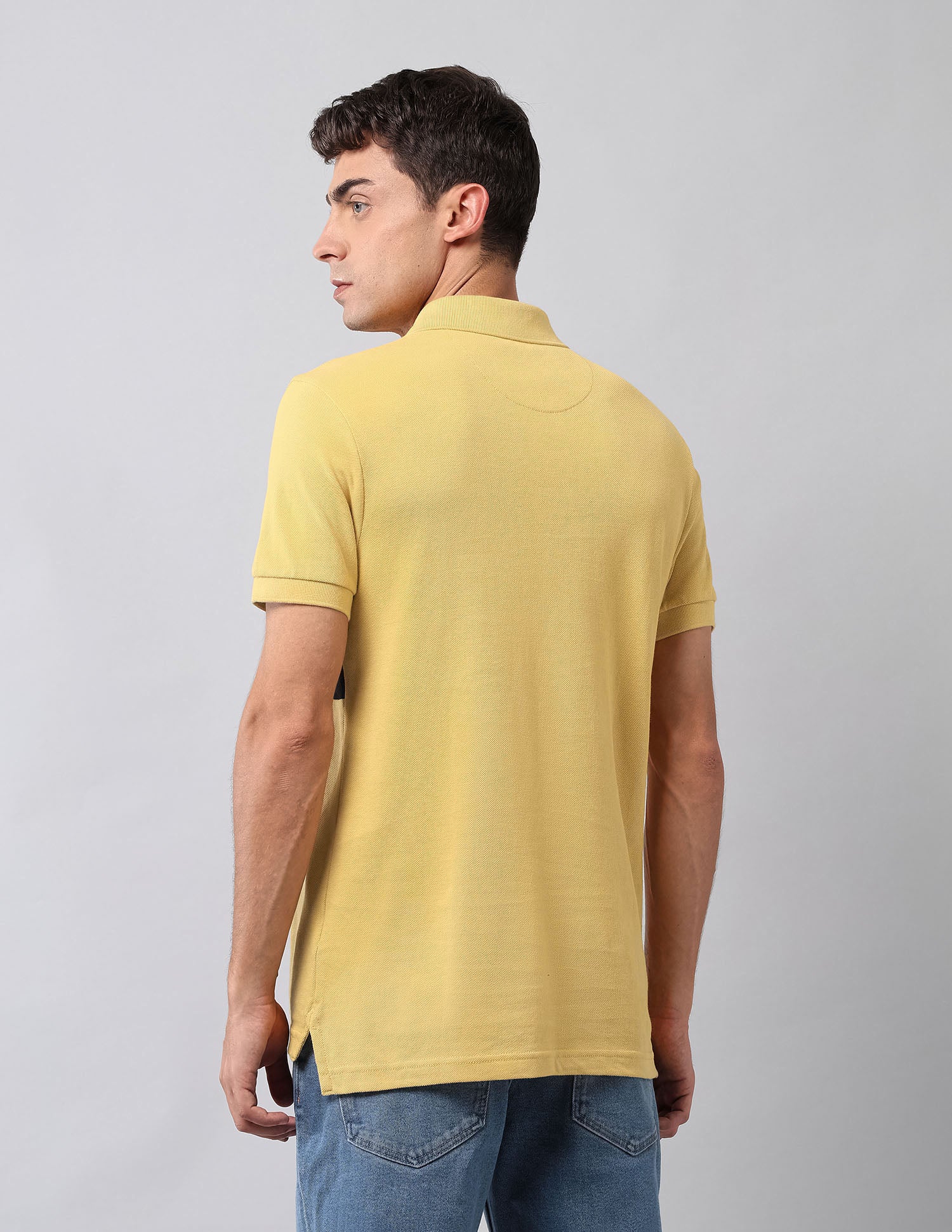 Muscle Fit Brand Printed Polo Shirt Yellow - U.S. Polo Assn. India | Large