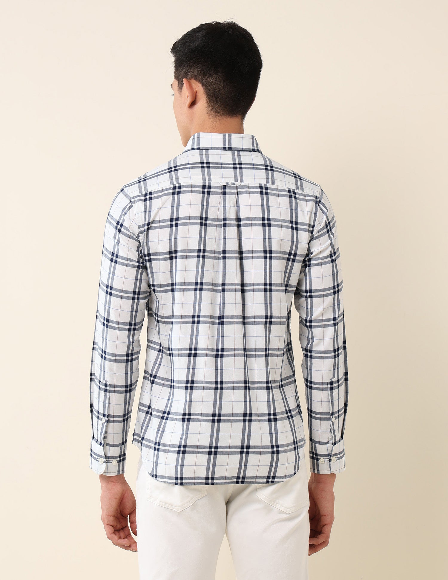 Grid Tattersall Checked Pure Cotton Shirt Navy - U.S. POLO ASSN. | Large