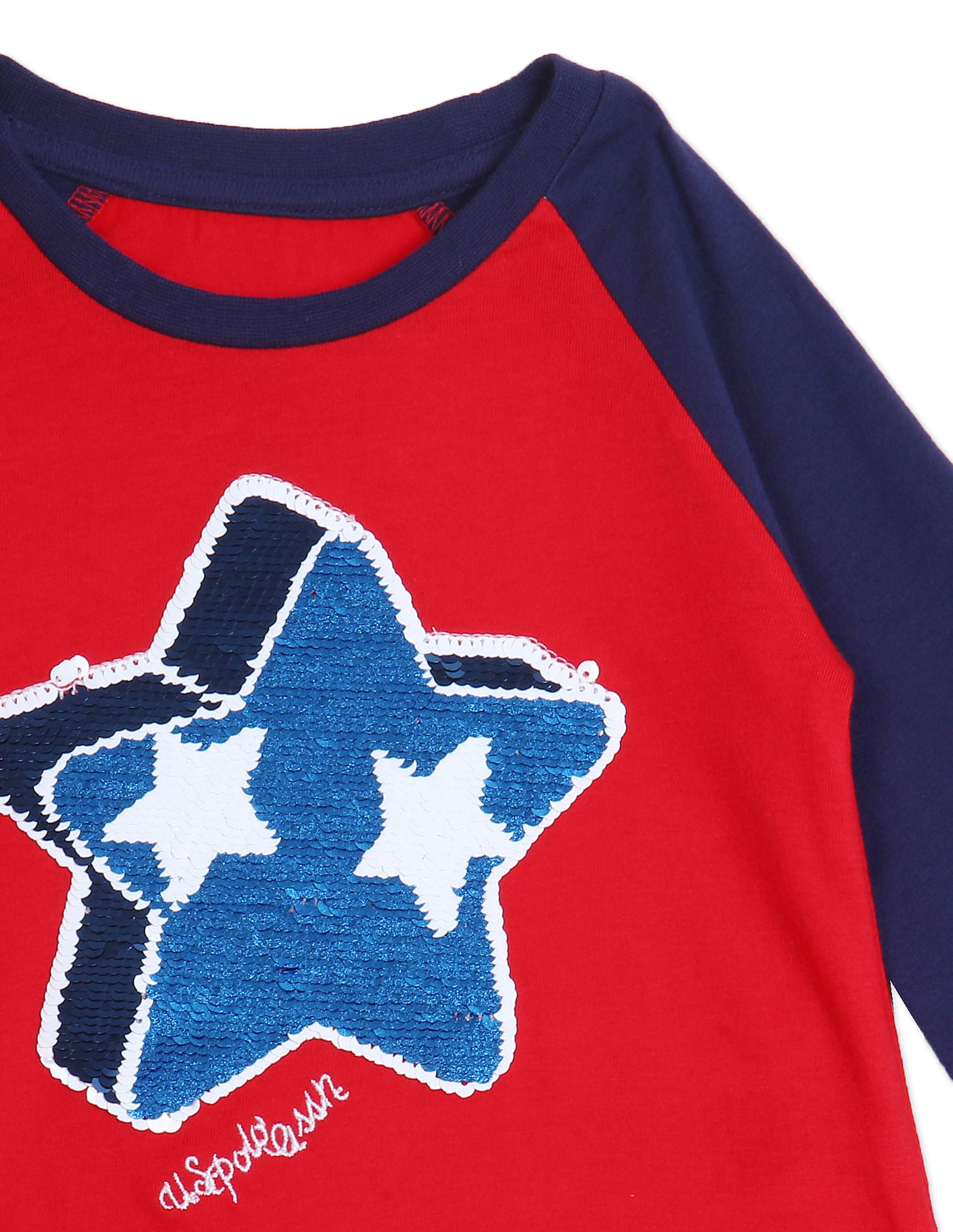 Raglan Sleeve Embellished T-Shirt Red - U.S. POLO ASSN. | Large