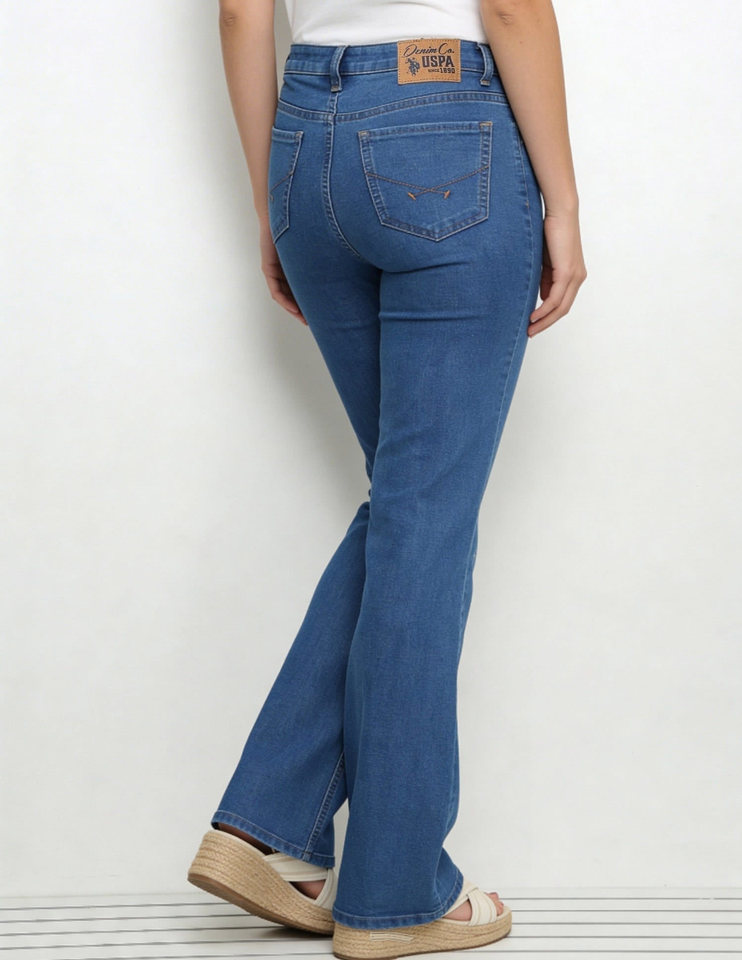 High Rise Flared Fit Jeans Blue - U.S. Polo Assn. India | Large