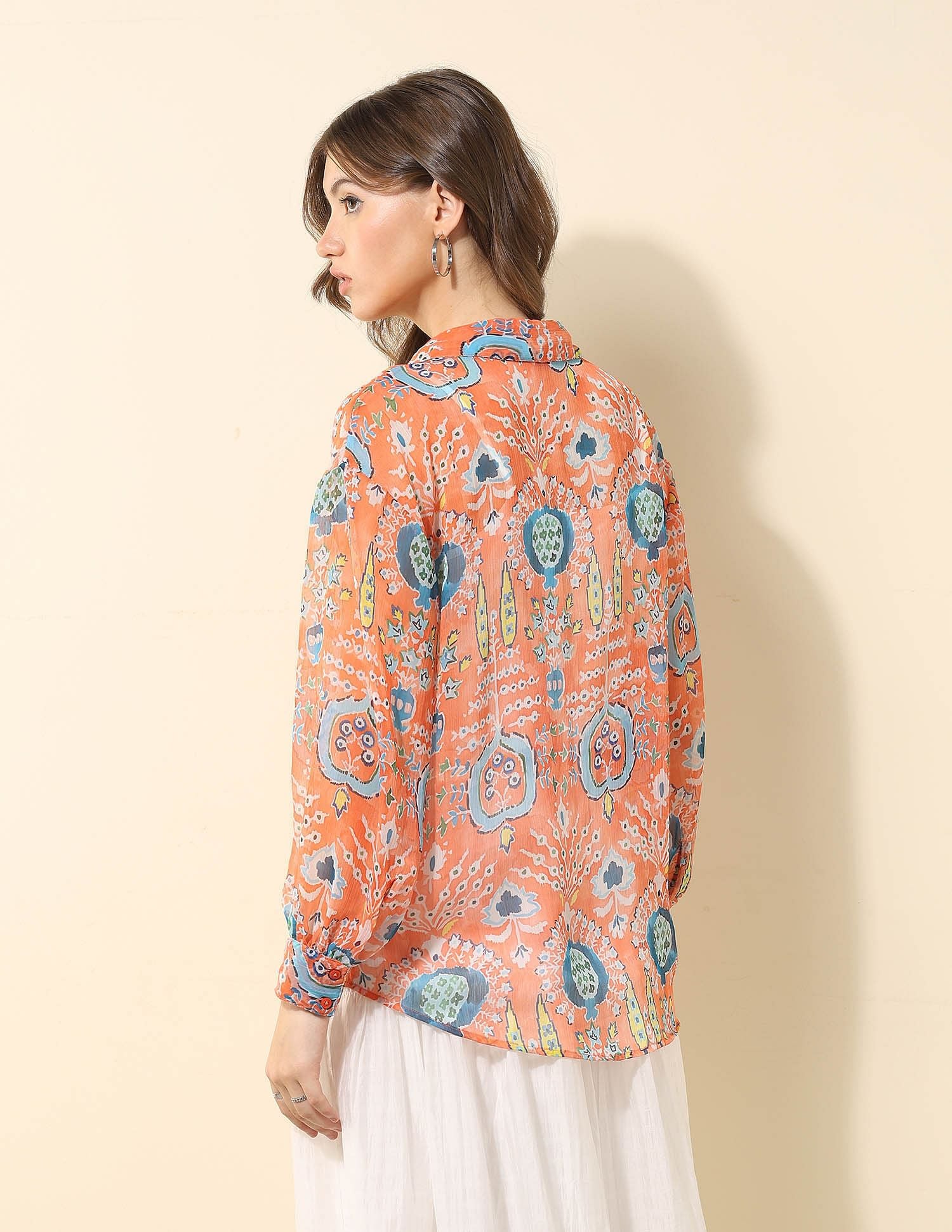 Relaxed Fit Chiffon Sheer Shirt Multi-colour - U.S. POLO ASSN. | Large