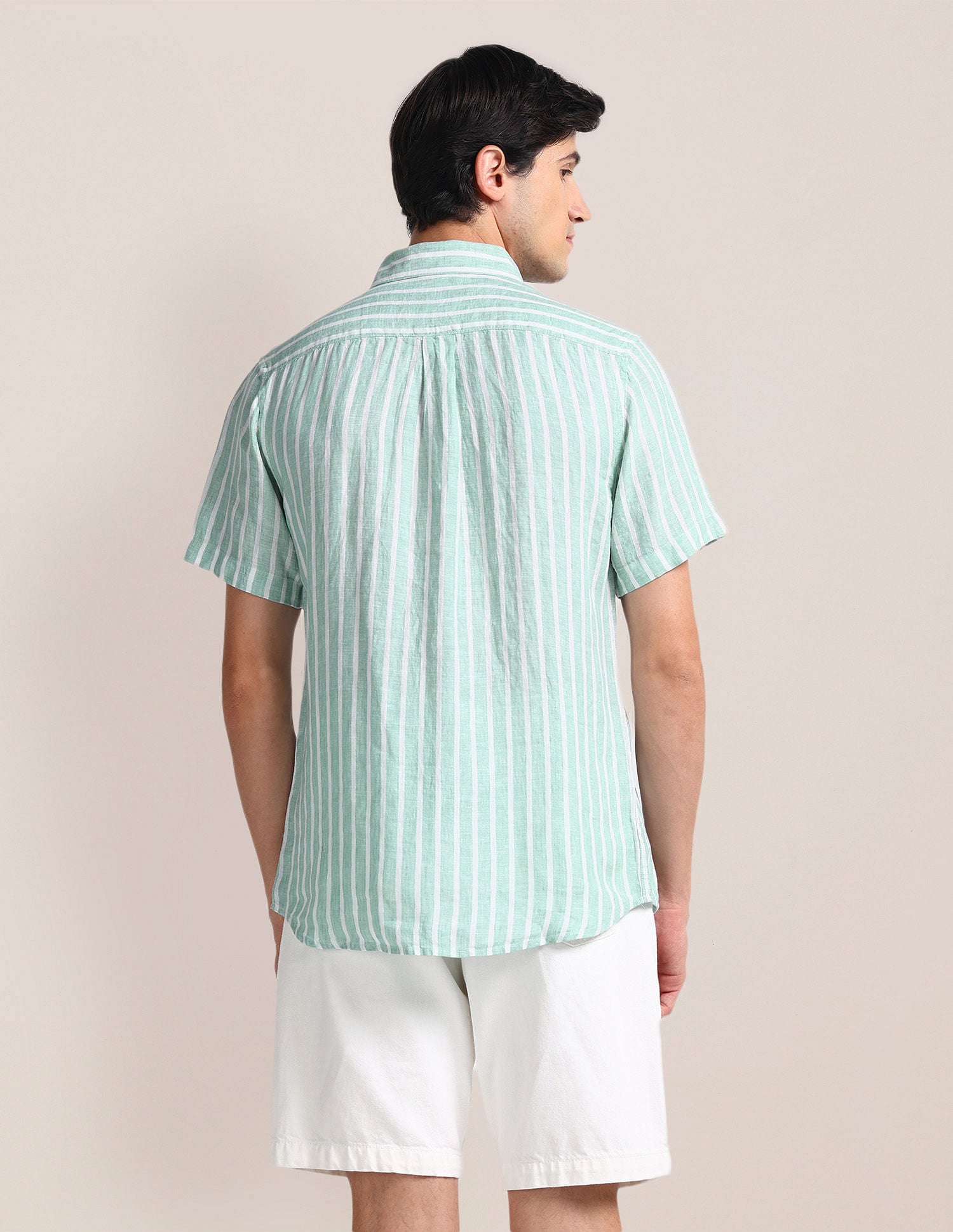 Vertical Stripe Tailored Fit Shirt Green - U.S. Polo Assn. India | Large