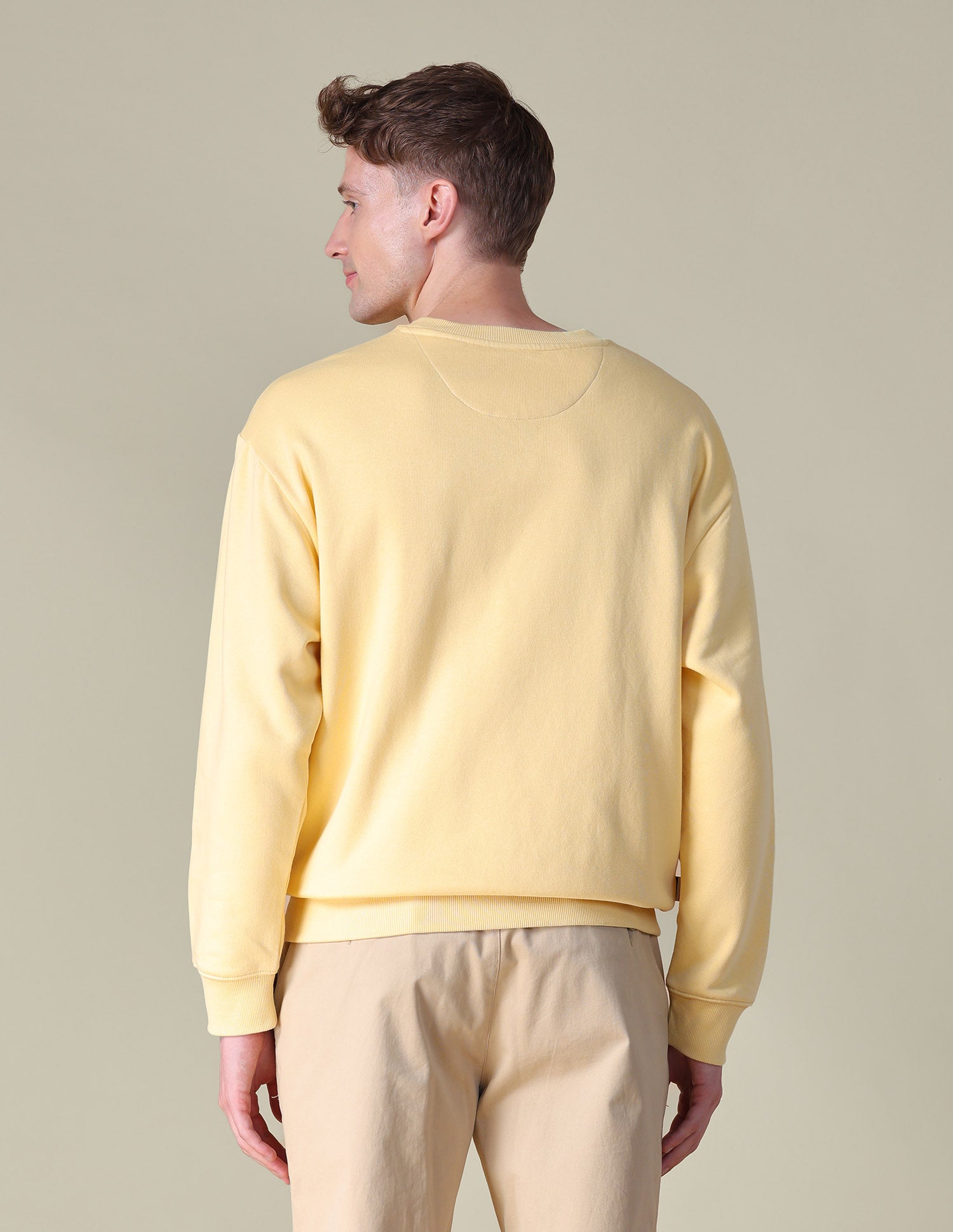 Solid Relaxed Fit Sweatshirt Yellow - U.S. POLO ASSN. | Large
