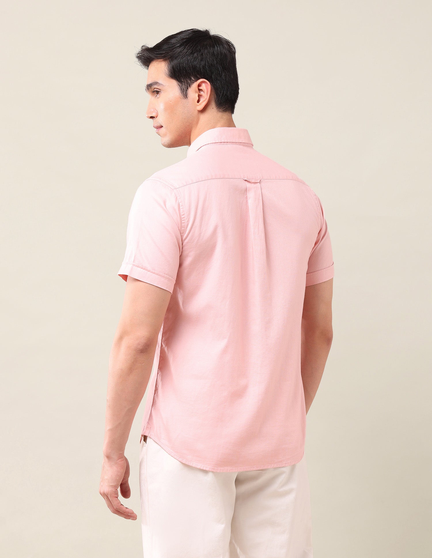 Tailored Fit Solid Shirt Light Pink - U.S. Polo Assn. India | Large