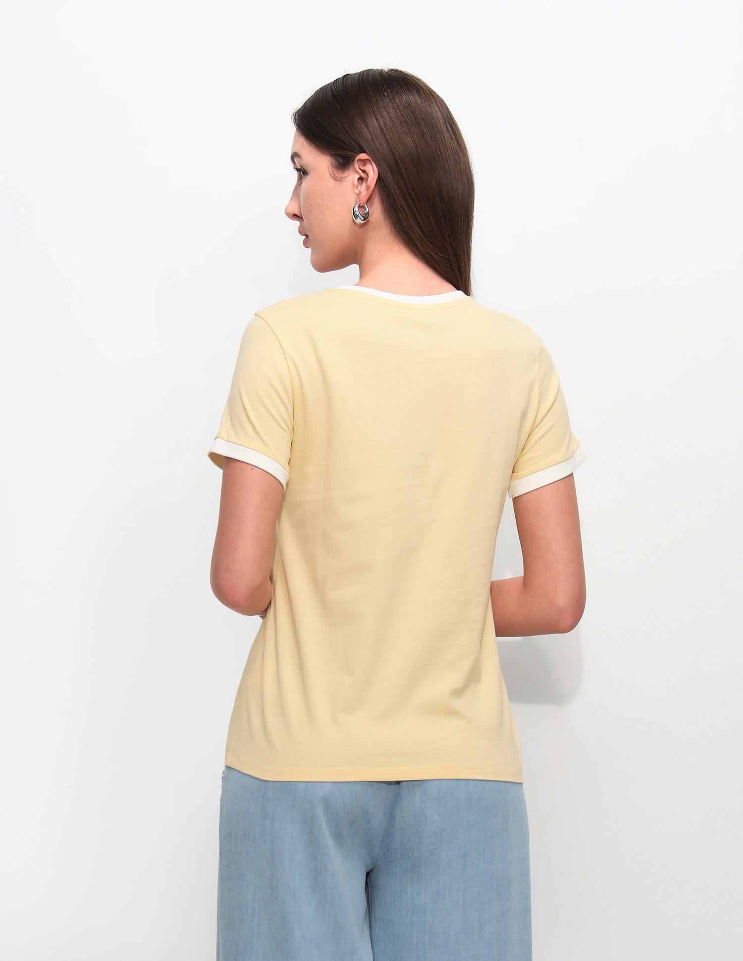 Regular Fit Floral Printed T-Shirt Light Yellow - U.S. Polo Assn. India | Large