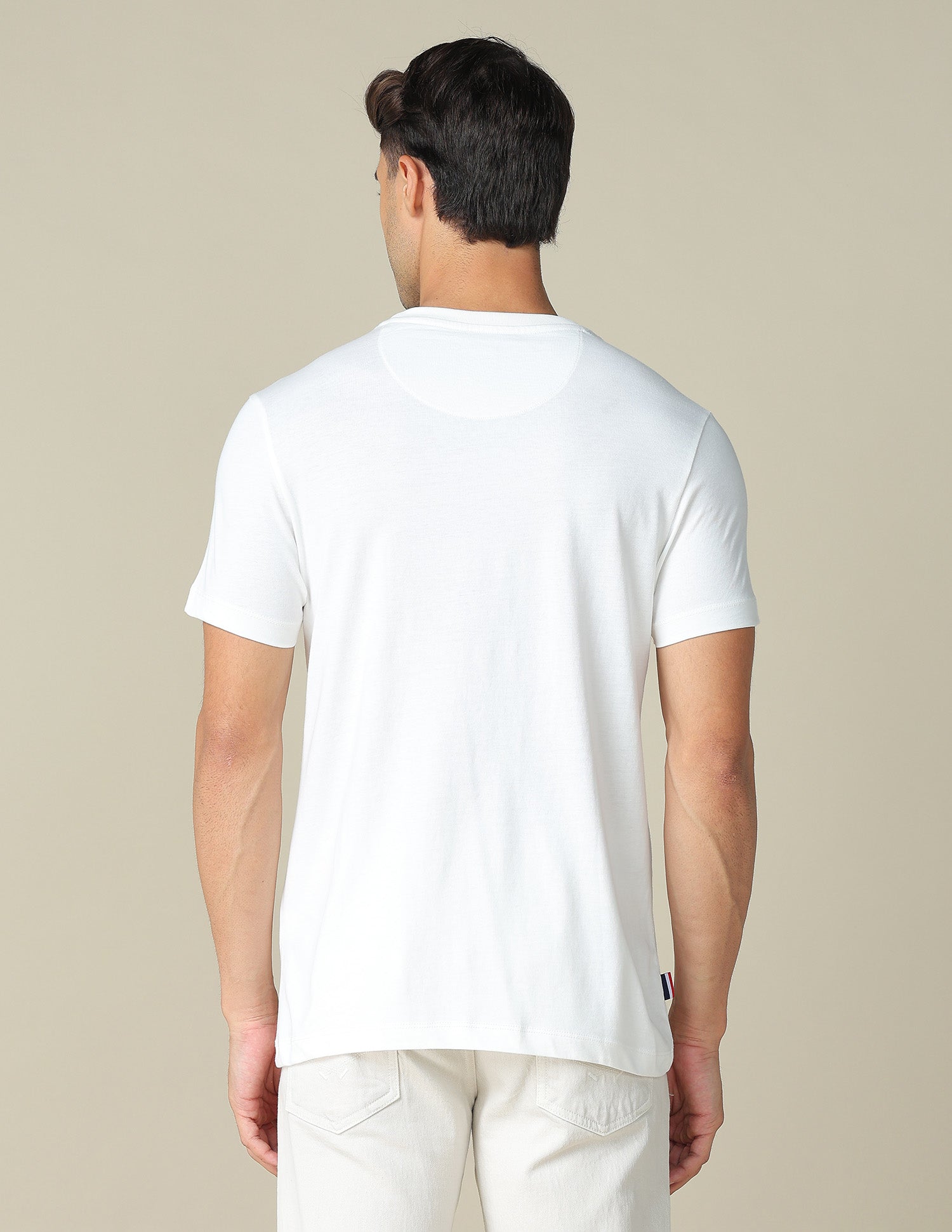 Muscle Fit Brand Printed T- Shirt Ivory - U.S. POLO ASSN. | Large