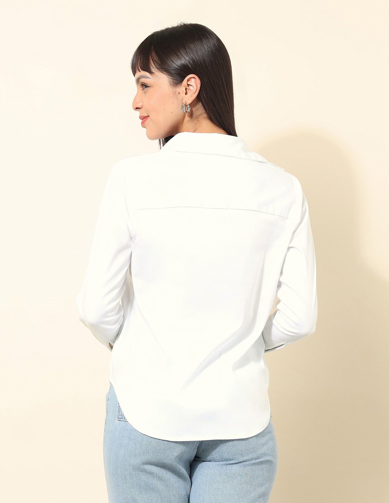 Concelaed Placket Solid Shirt White - U.S. POLO ASSN. | Large