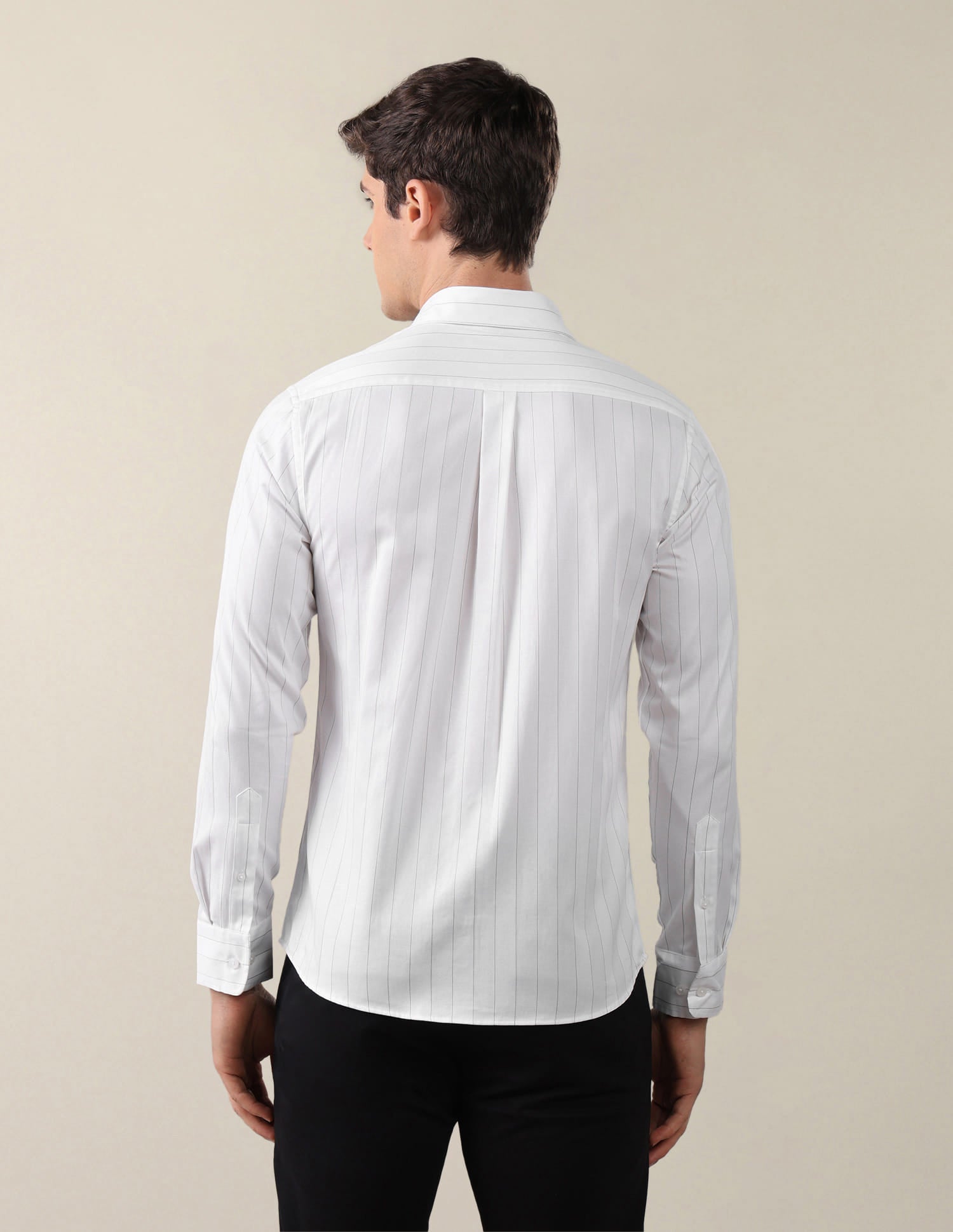 Satin Vertical Striped Shirt White - U.S. Polo Assn. India | Large