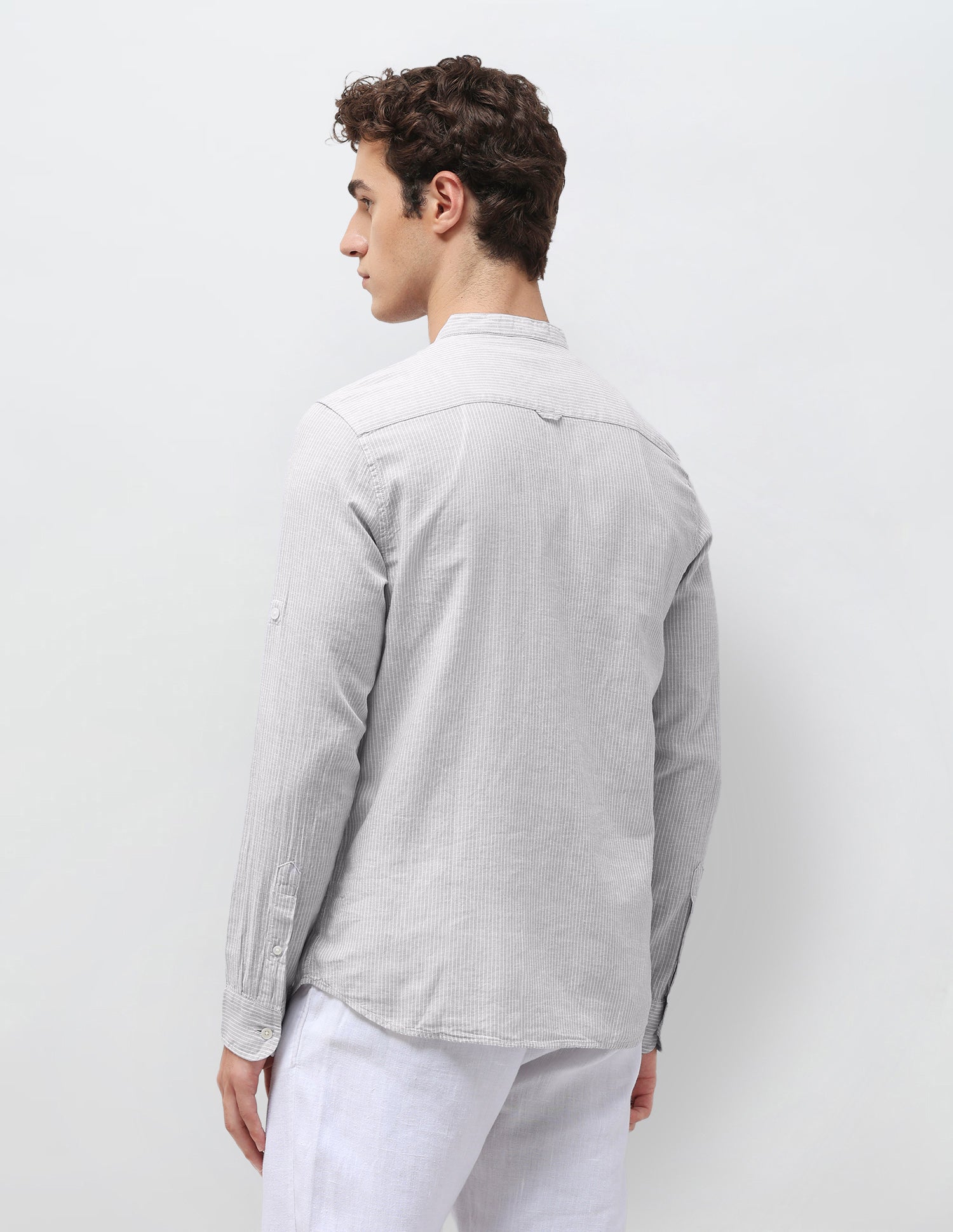 Vertical Striped Regular Fit Shirt Grey - U.S. Polo Assn. India | Large