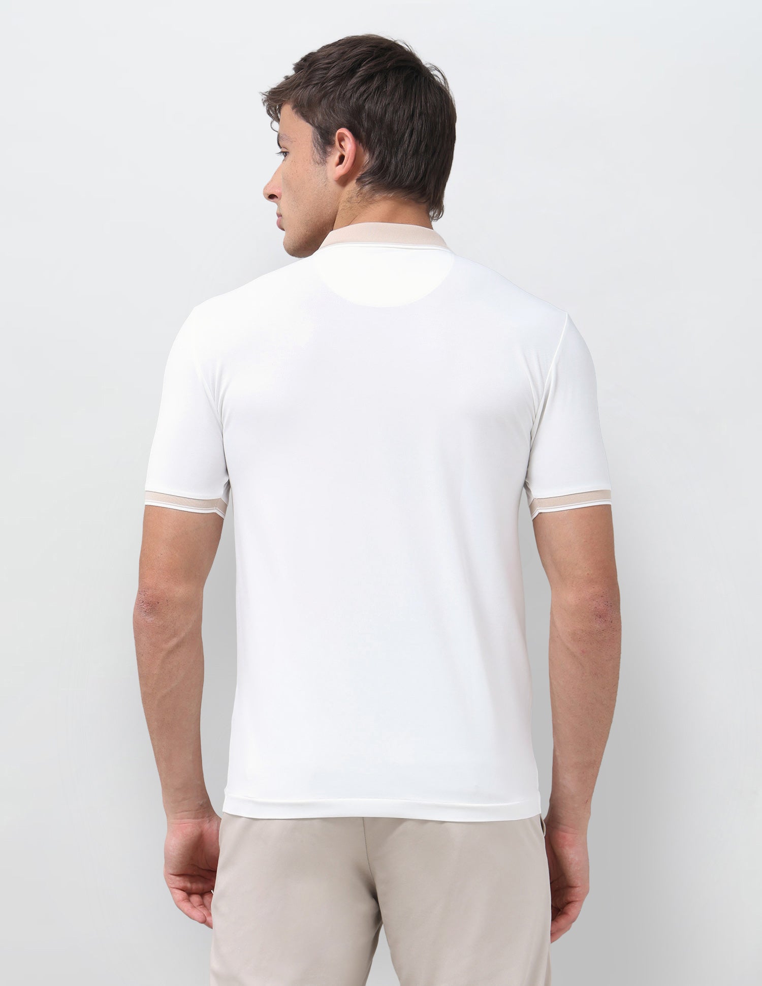 Solid Slim Fit Polo Shirt Off White - U.S. Polo Assn. India | Large