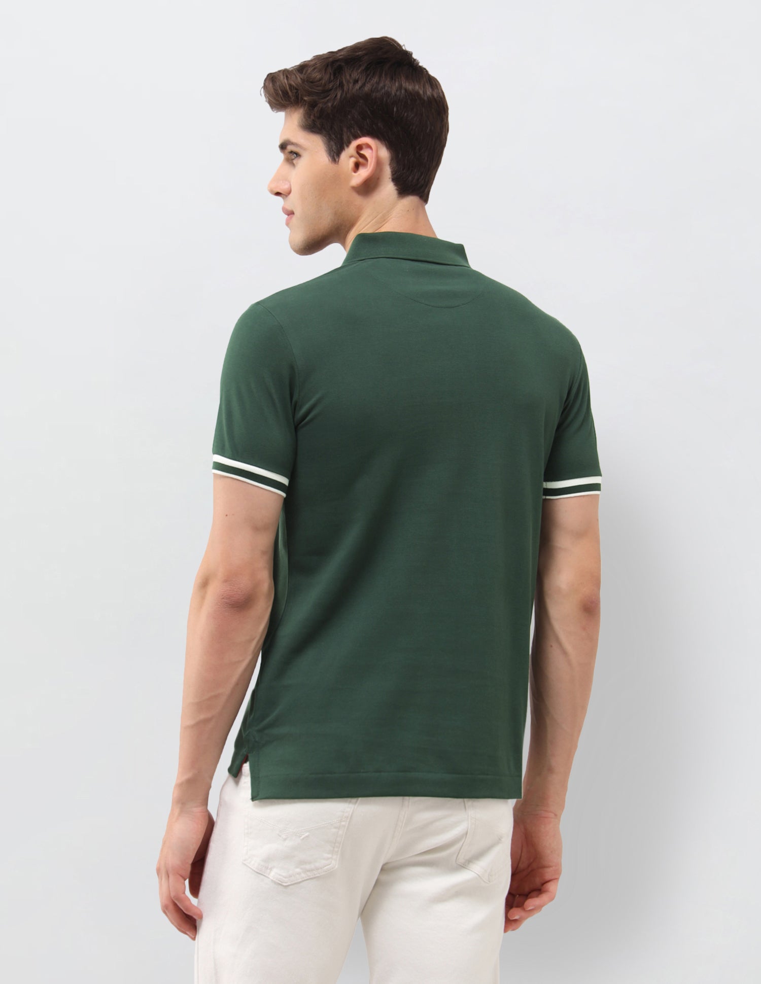 Solid Slim Fit Polo Shirt Green - U.S. Polo Assn. India | Large