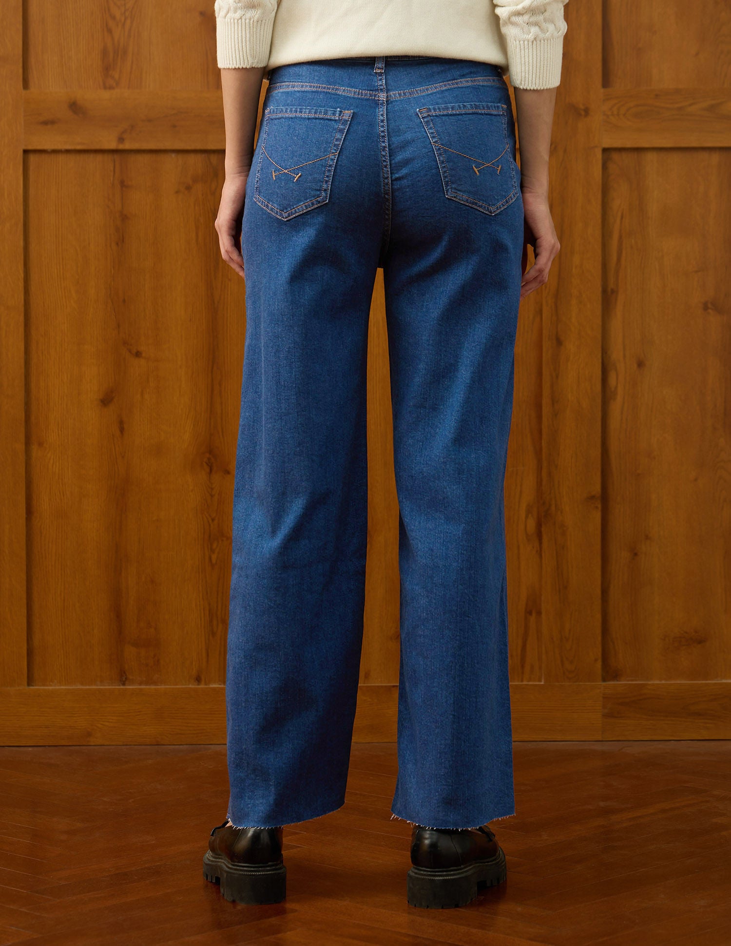 High Rise Wide Leg Fit Jeans Blue - U.S. POLO ASSN. | Large