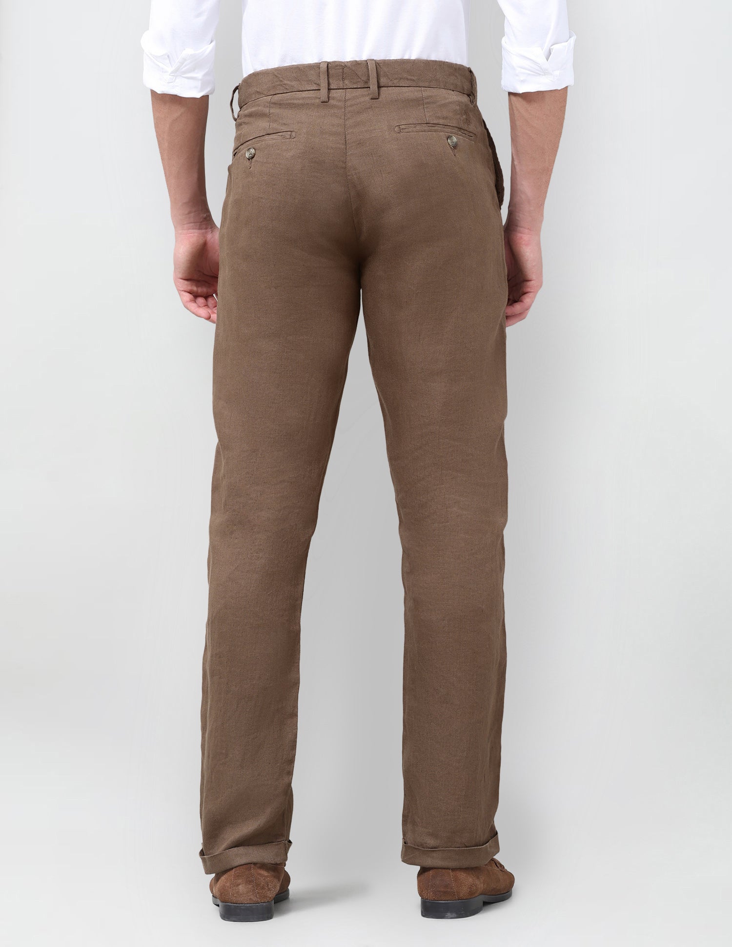 Mid Rise Riley Straight Fit Trousers Brown - U.S. Polo Assn. India | Large