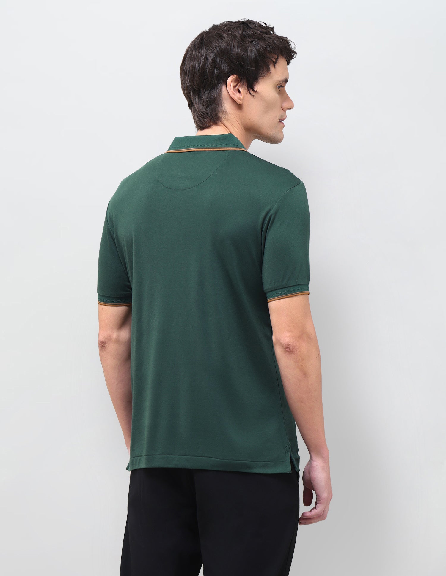 Slim Fit Solid Polo Shirt Green - U.S. Polo Assn. India | Large