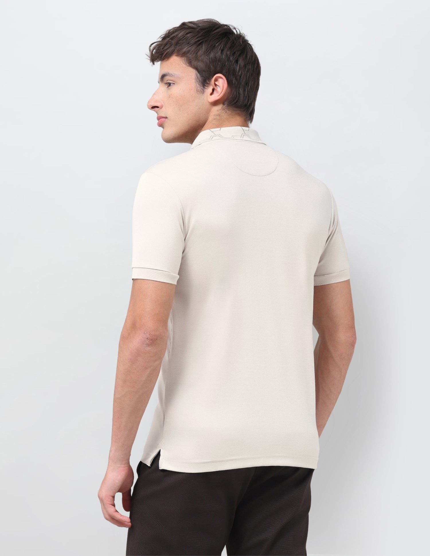Solid Slim Fit Polo Shirt Beige - U.S. Polo Assn. India | Large