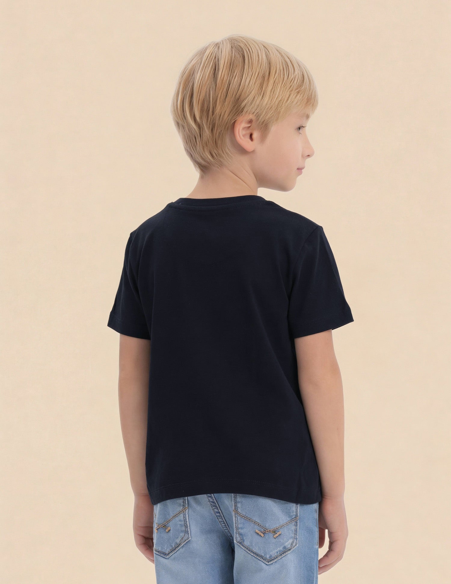 Boys Graphic Brand Printed Regular Fit T-Shirt Navy - U.S. Polo Assn. India | Large