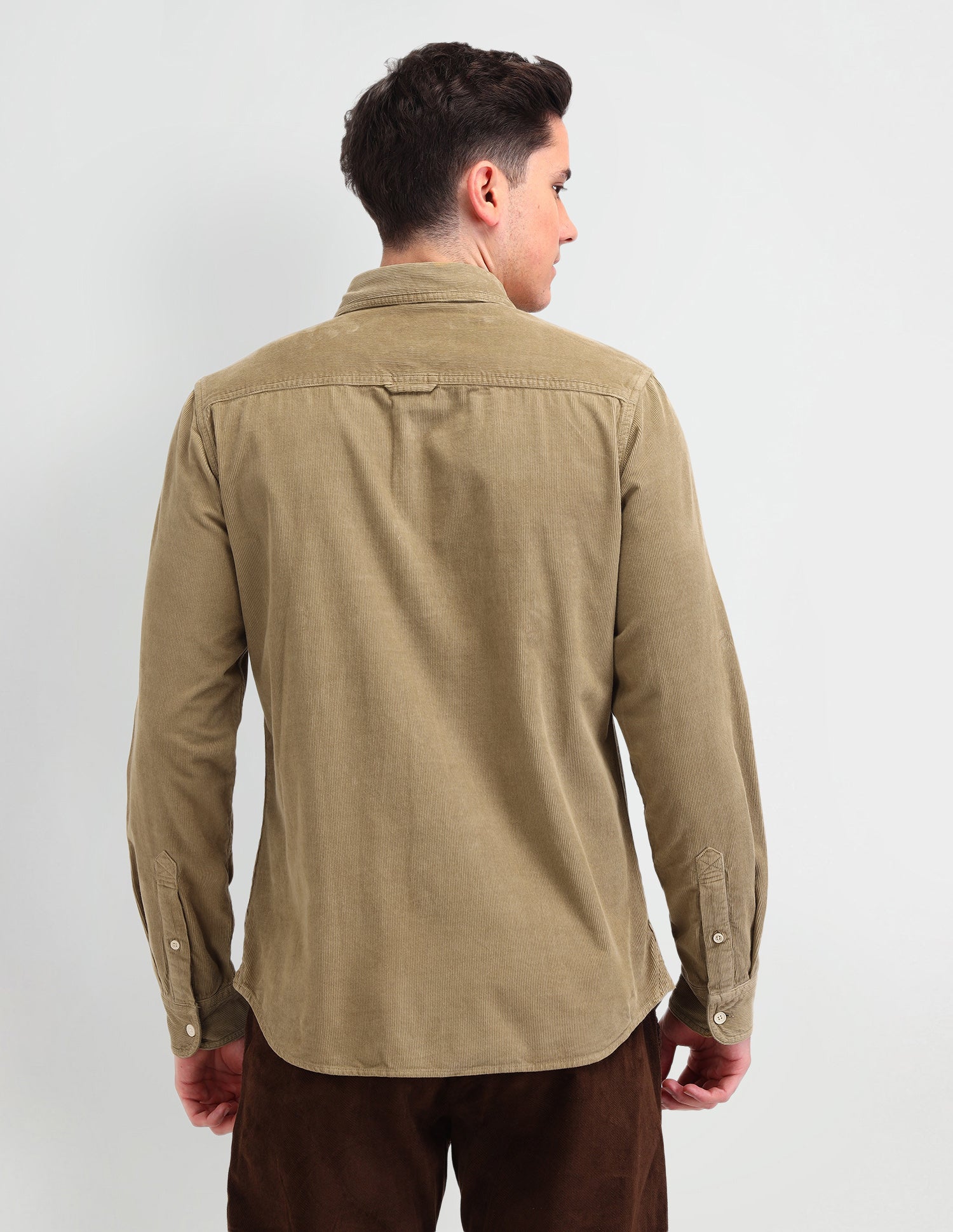 Textured Cotton Shirt Beige - U.S. POLO ASSN. | Large