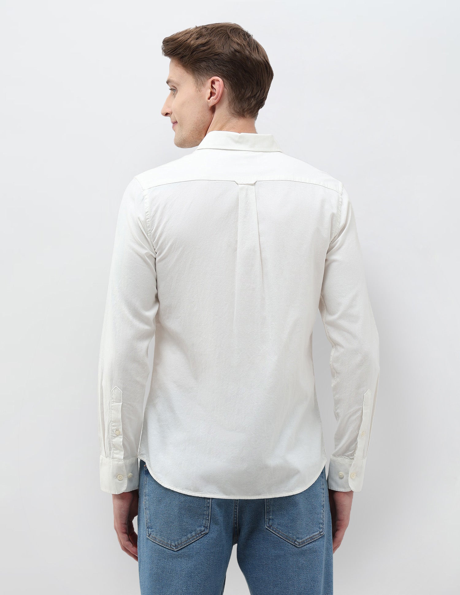 Tailored Fit Vertical Striped Shirt White - U.S. Polo Assn. India | Large