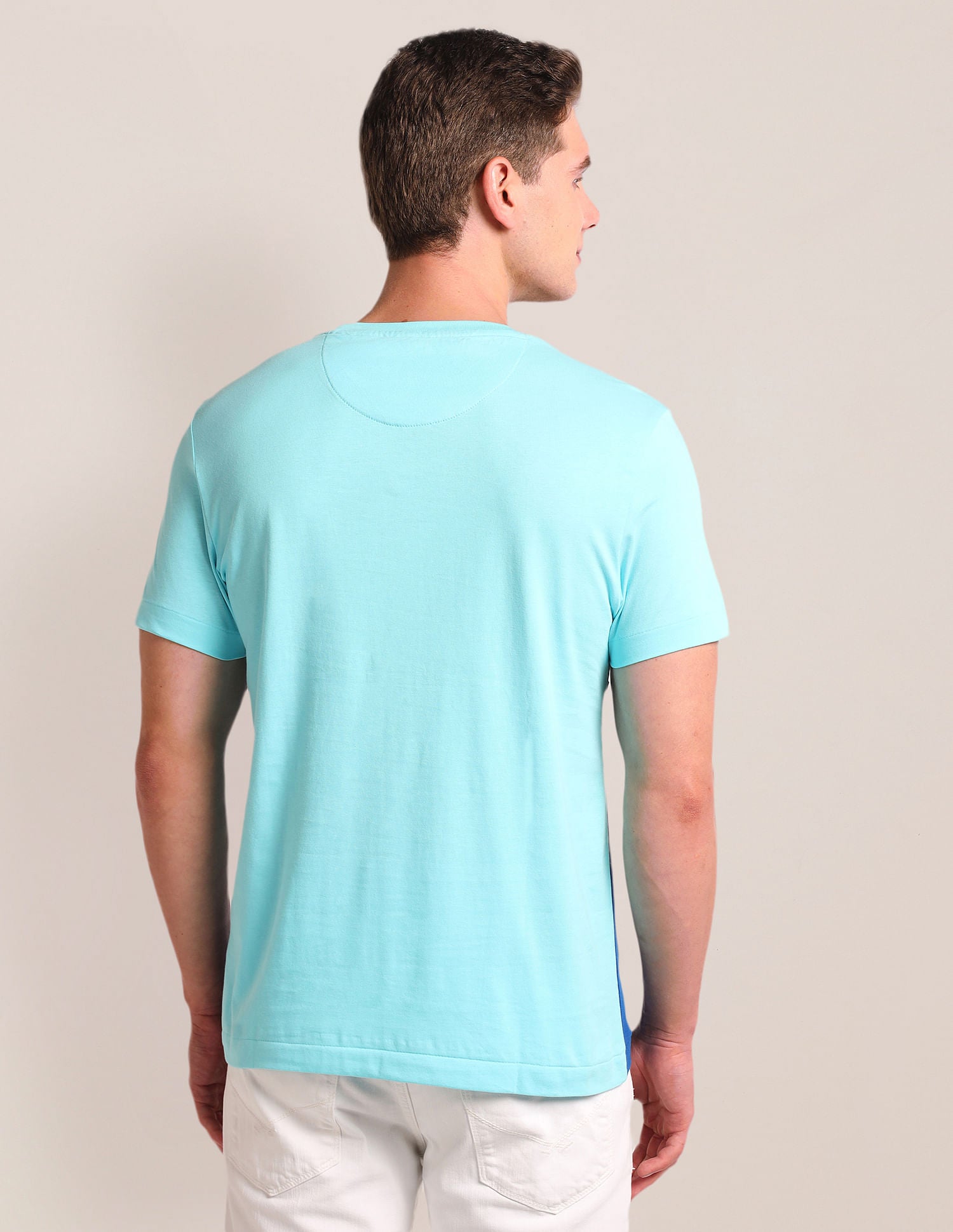 Colour Block Slim Fit T-Shirt Turquoise - U.S. POLO ASSN. | Large